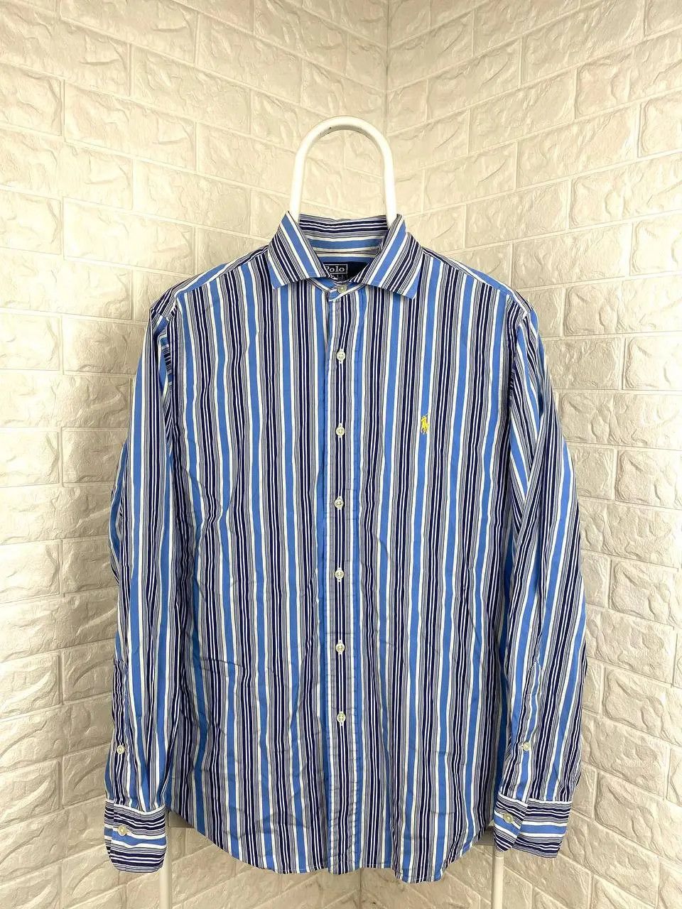 Polo Ralph Lauren × Ralph Lauren × Vintage Men’s Ralph Lauren Shirt Light Stripe Cotton Long Sleeve Size US M / EU 48-50 / 2 - 1 Thumbnail