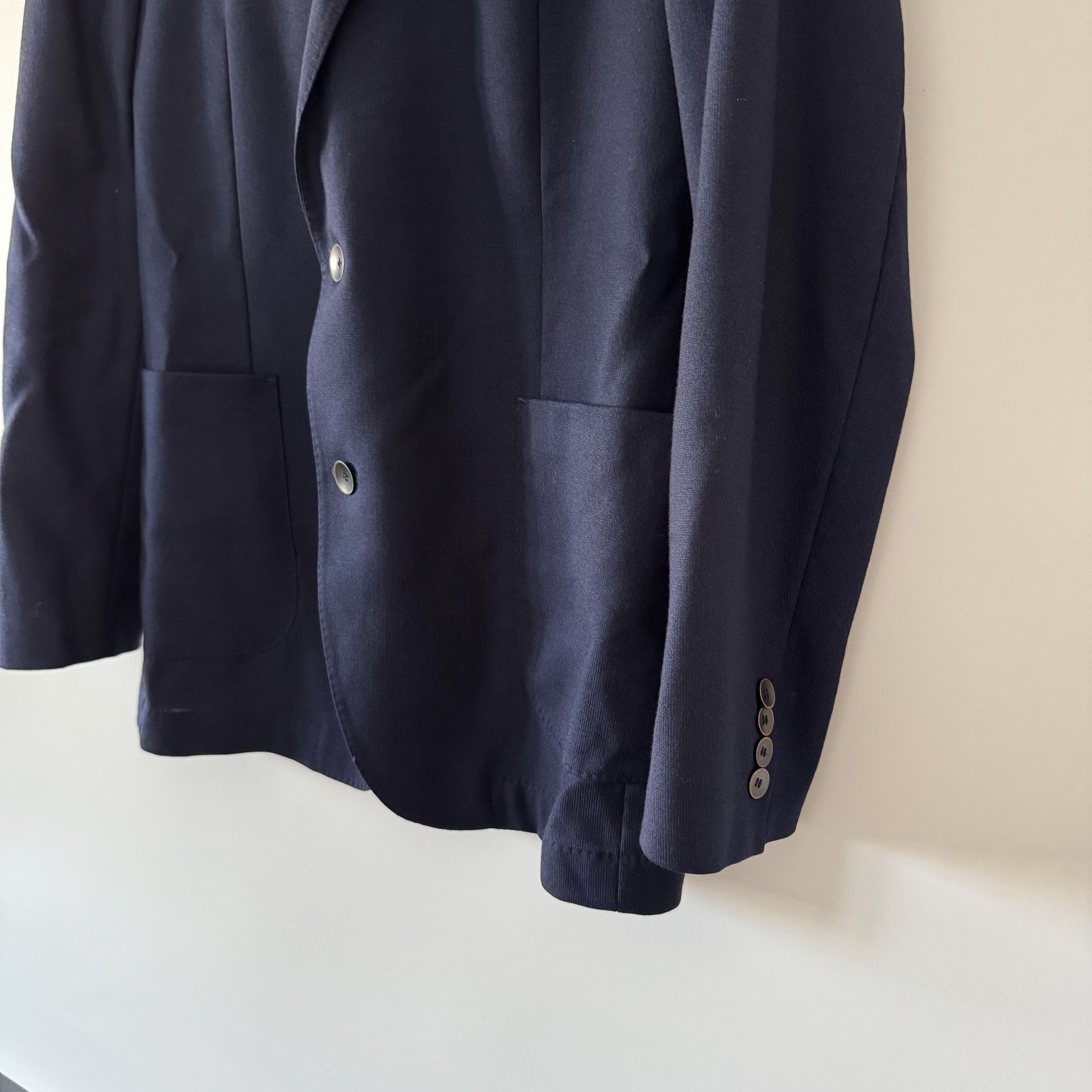 Oscar Jacobson Men's Oscar Jacobson Einar Navy Blue Wool Blazer Size 54 Size 54R - 8 Thumbnail