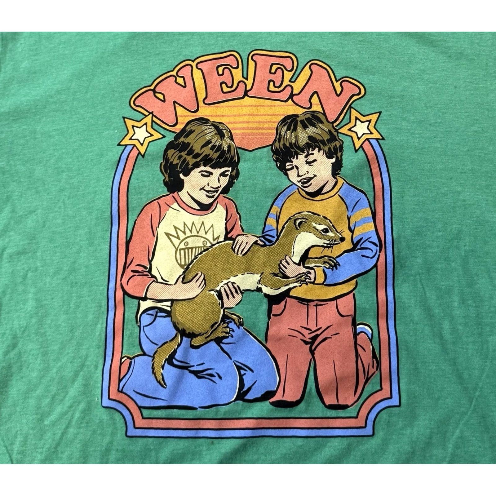 Gildan VINTAGE Ween I Gots A Weasel By Steven Rhodes 2022 Tour Shirt XL Dean Gene Boognish Shirt Men's Green 2020s Graphic Print Limited Edition Gildan Size US XL / EU 56 / 4 - 3 Thumbnail