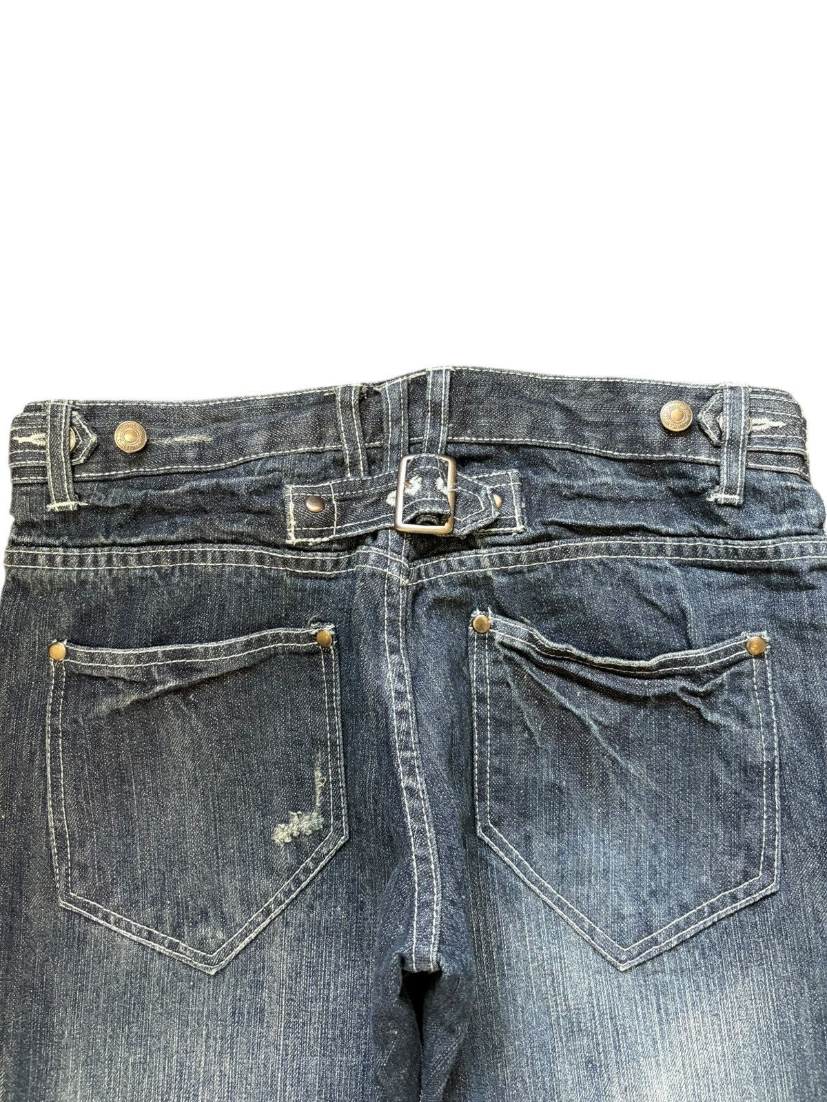 Hysteric Glamour Vintage Japanese Brand Buckle Back Low Rise Flare Jeans Size 28" / US 6 / IT 42 - 4 Thumbnail