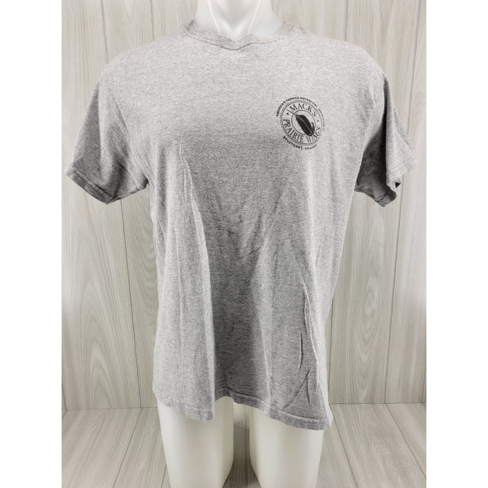 Vintage Mack's Prairie Wings Shirt Mens Large Gray Short Sleeve Crew Neck Size US L / EU 52-54 / 3 - 2 Thumbnail