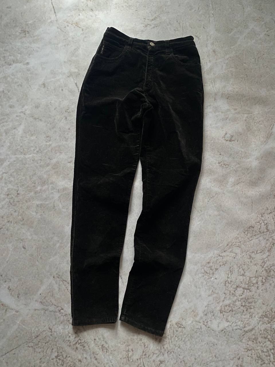 Armani × Giorgio Armani × Vintage Vintage 90s Armani Jeans Velour Velvet Trousers Pants Y2K Size 29" - 2 Thumbnail