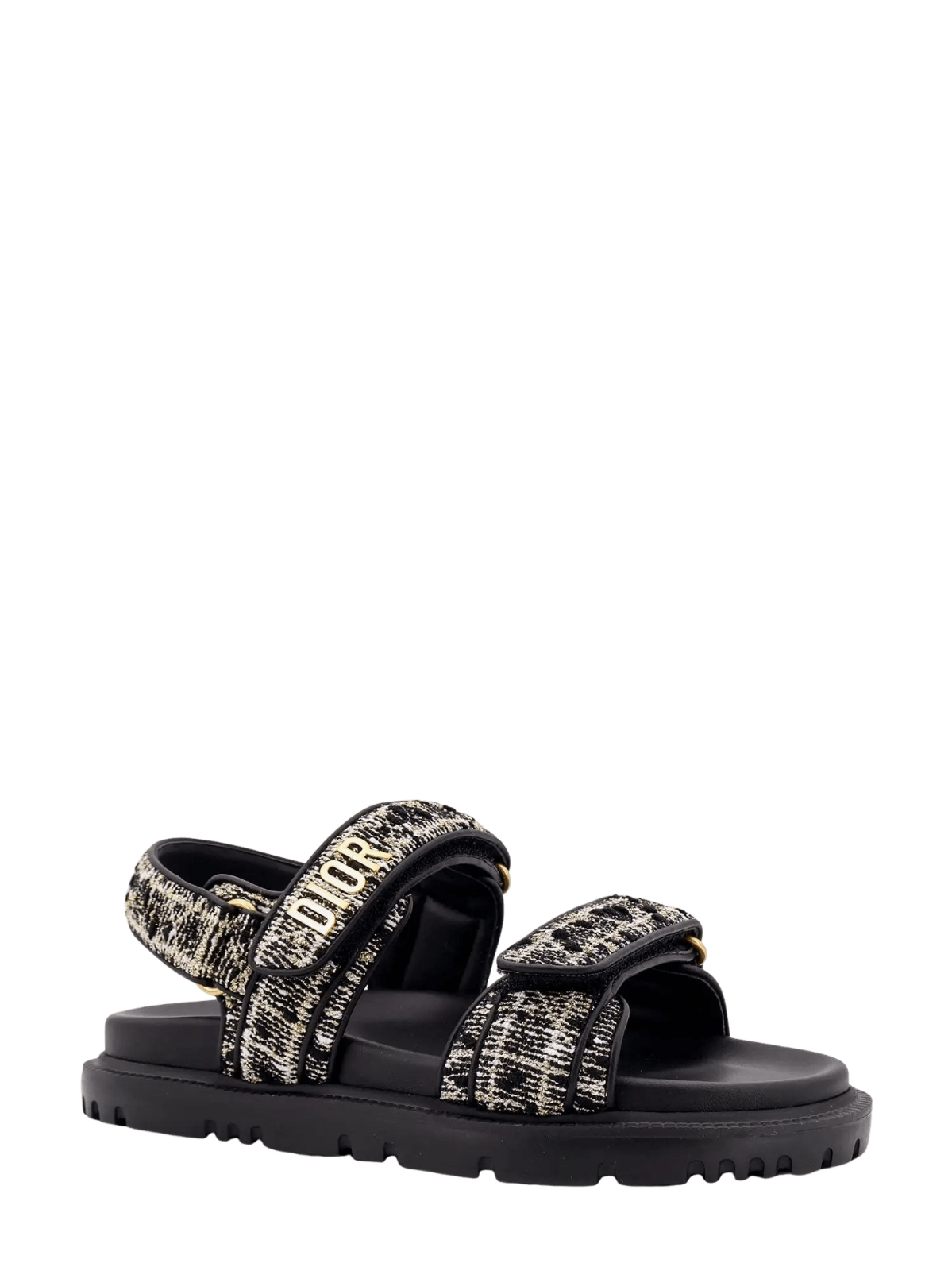 Dior DIOR Dioract Carnage Tweed Black Sandals NWT Size US 8 / IT 38 - 2 Thumbnail