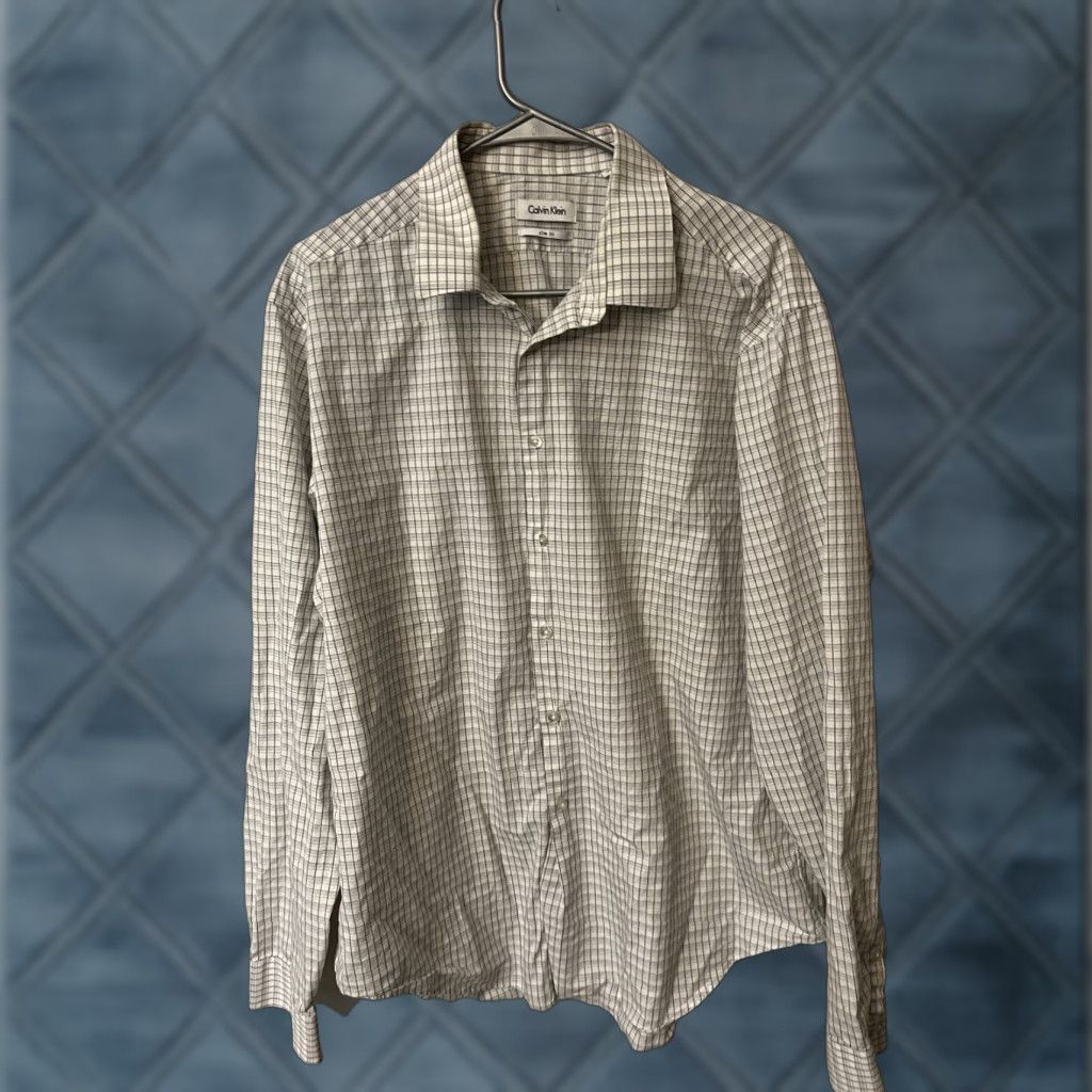 Calvin Klein Calvin Klein Shirt Slim Fit Regular XL 16 Gingham Multicolor Dress Shirt Men Size US XL / EU 56 / 4 - 1 Thumbnail