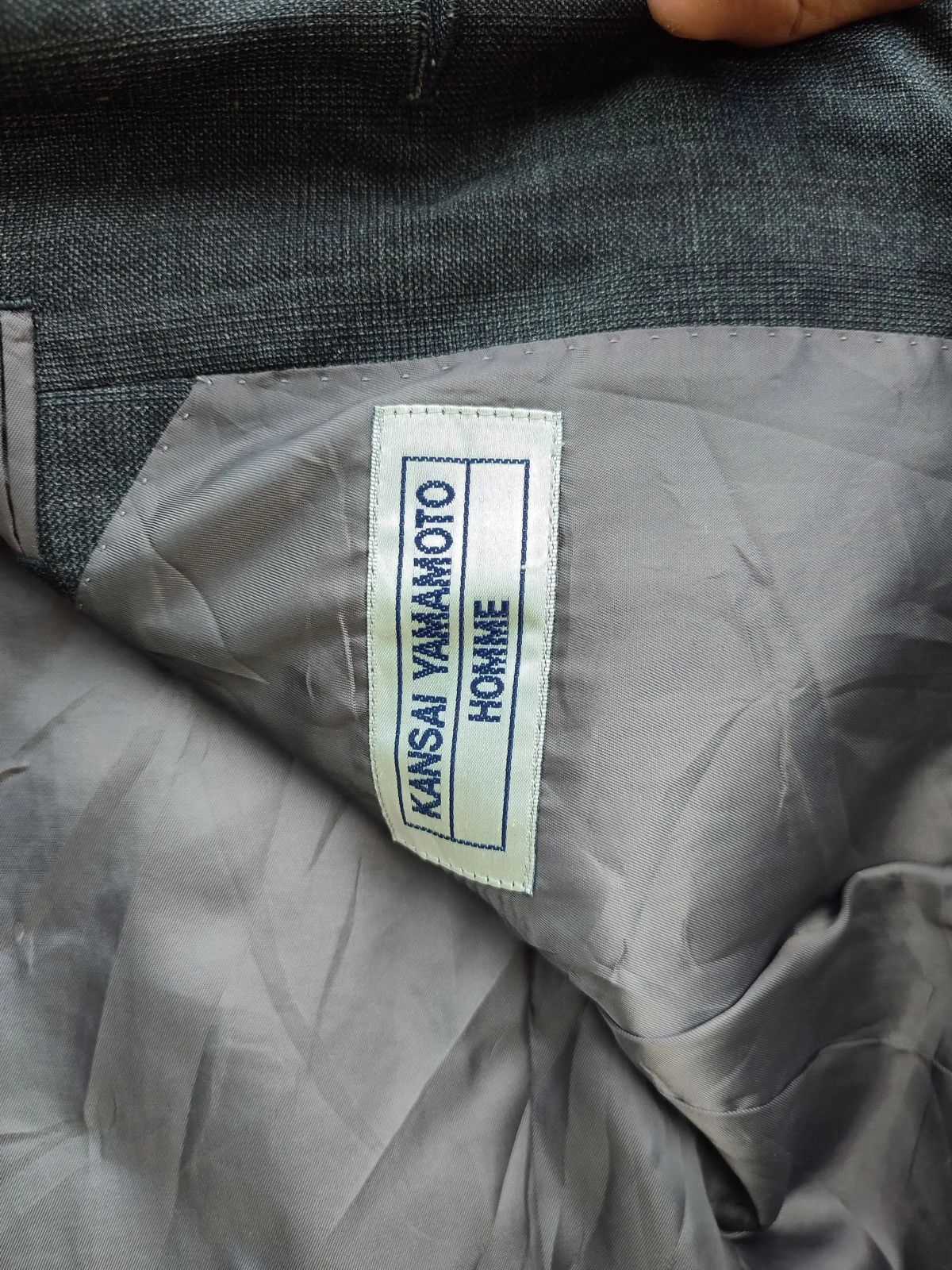 Japanese Brand × Kansai Yamamoto × Vintage Vintage Kansai Yamamoto Homme Grey Blazer – Size 40R Size 40R - 6 Thumbnail