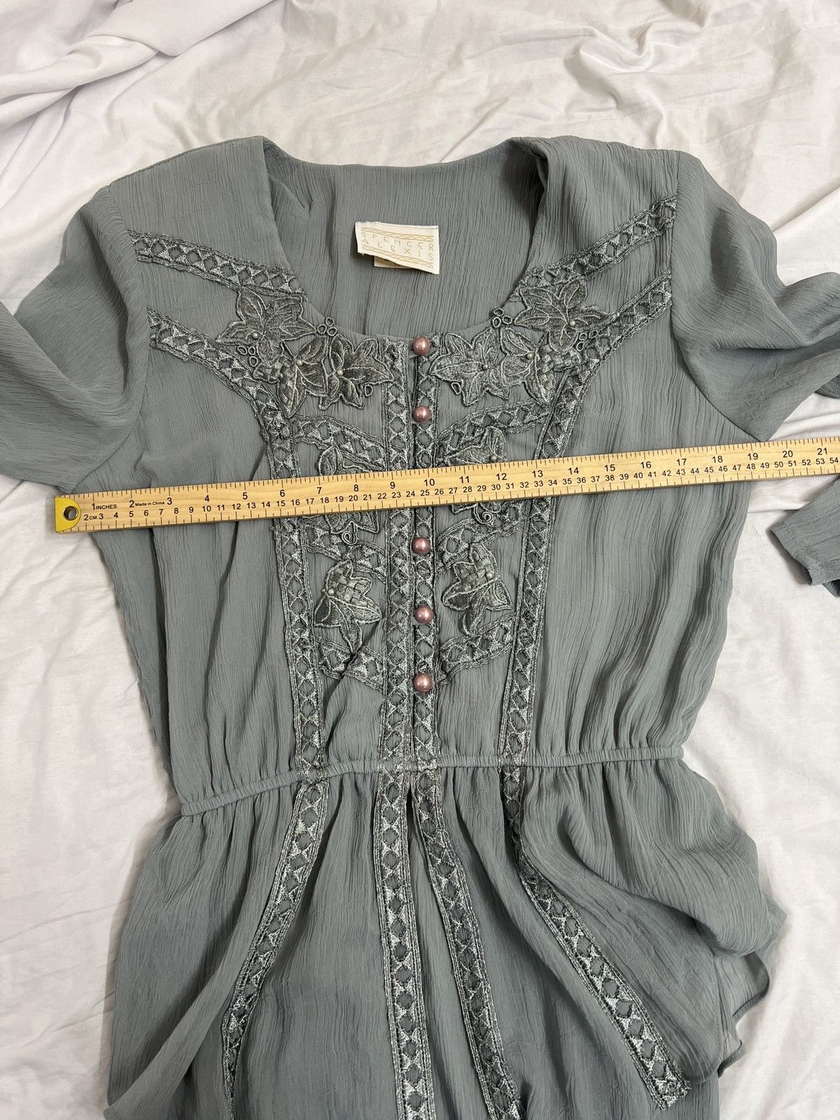 Other Spencer Alexis Vintage 80’s Blue Embroidered Long-Sleeve Size L / US 10 / IT 46 - 7 Thumbnail