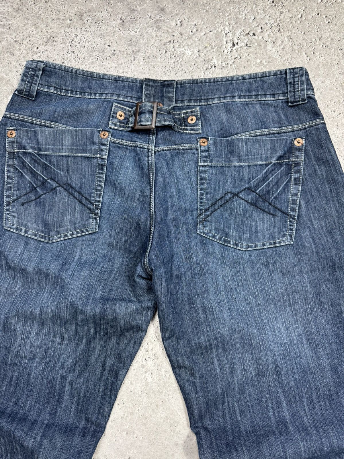 Other Baggy Jeans Blue Denim Buckle Back Wide Leg Y2K Skater Pants Size US 36 / EU 52 - 5 Thumbnail
