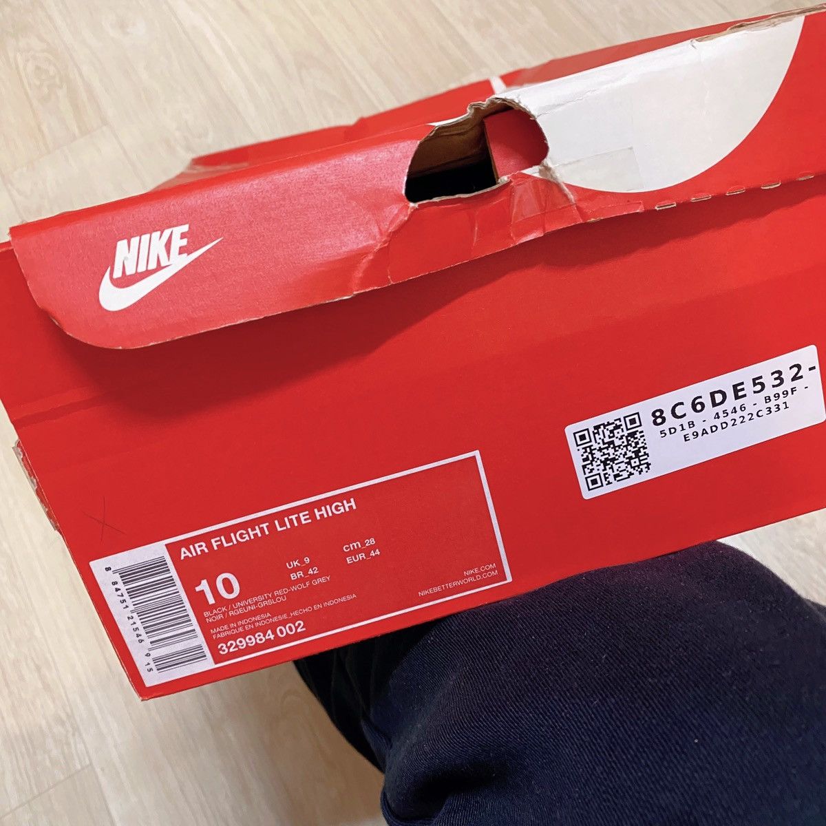 Nike [Size 10]2014 Nike Air Flight Lite High Black Red Grey Size US 10 / EU 43 - 5 Thumbnail