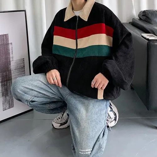 VIBE Stripe Work Jacket, Retro Vintage Style Size US M / EU 48-50 / 2 - 1 Thumbnail