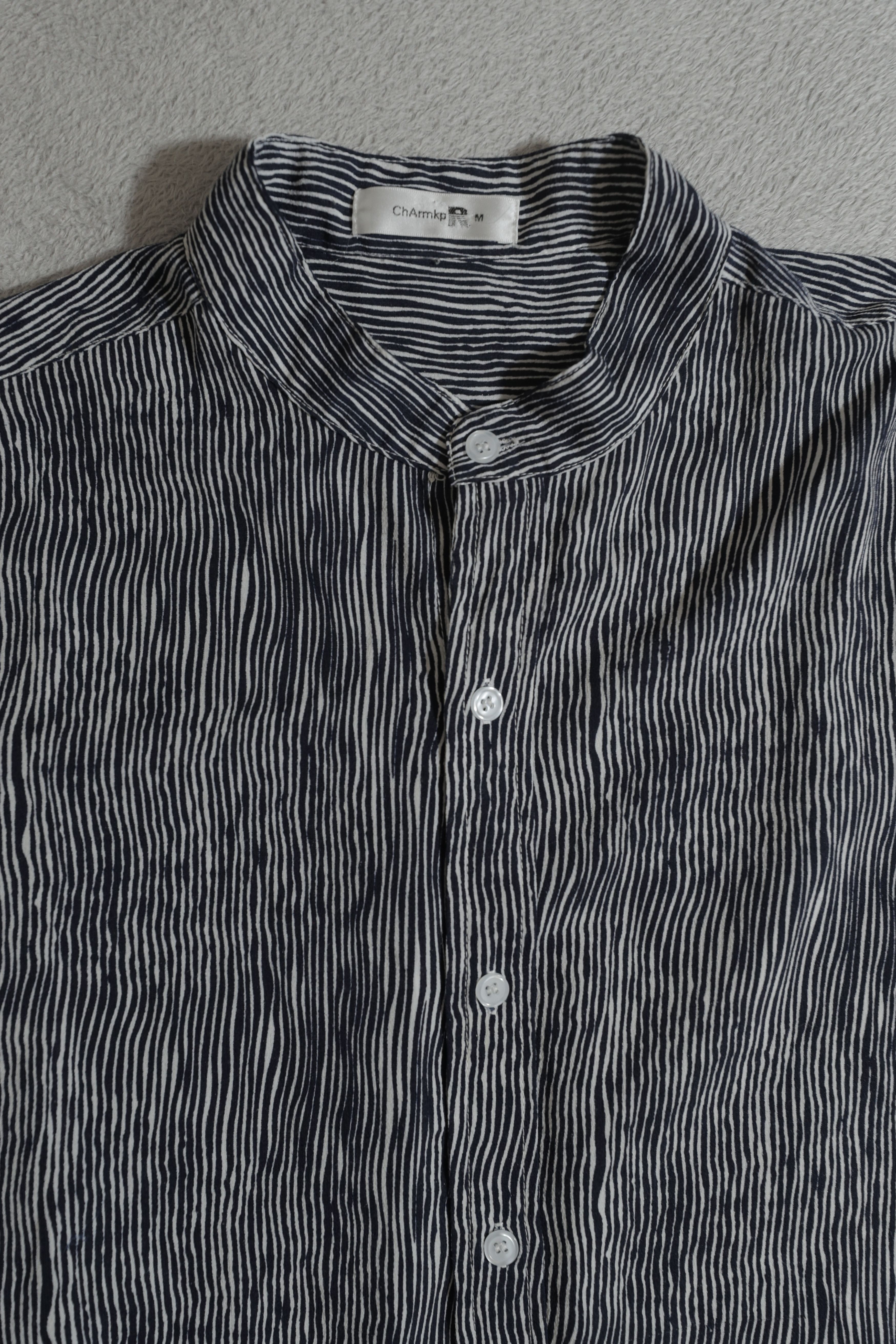 Other CharmkpR Striped Short Sleeve Button Up No Collar (M) Size US M / EU 48-50 / 2 - 6 Thumbnail