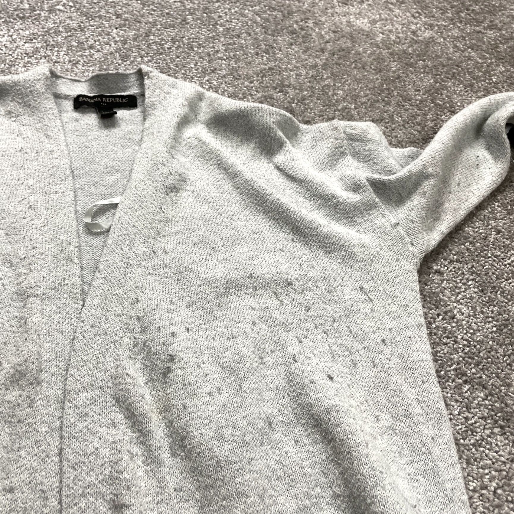 Banana Republic Banana Republic Cardigan Womens XS Gray Solid Pockets Knit Open Long Sweater Size XS / US 0-2 / IT 36-38 - 3 Thumbnail