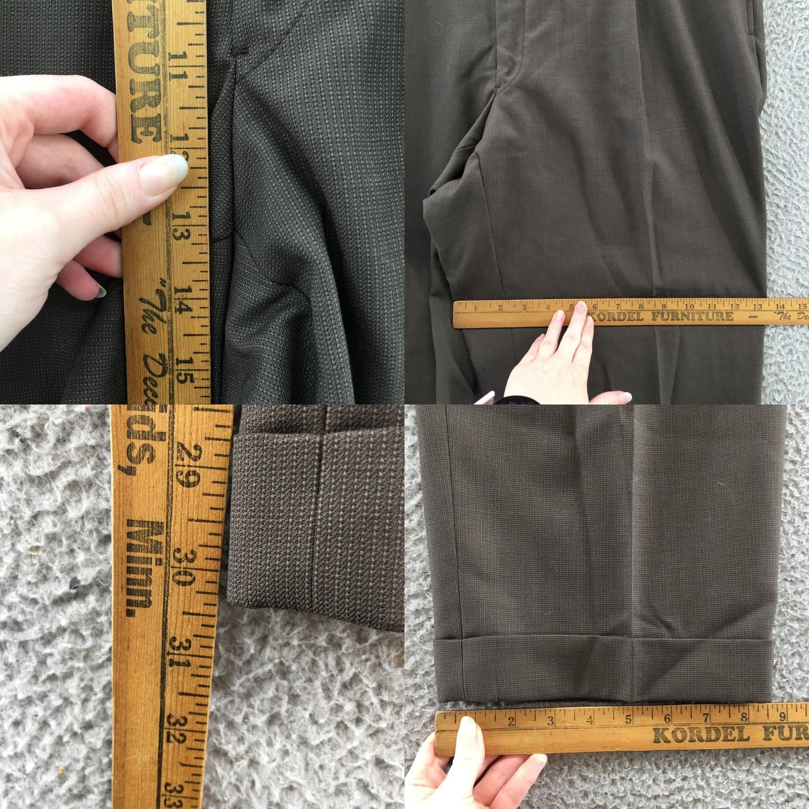 Kenneth Cole Kenneth Cole Dress Pants Mens Cuffed Trouser Gray High Rise Zip 40x30 Regular Slim Tapered Pant Mens Size US 40 / EU 56 - 8 Thumbnail
