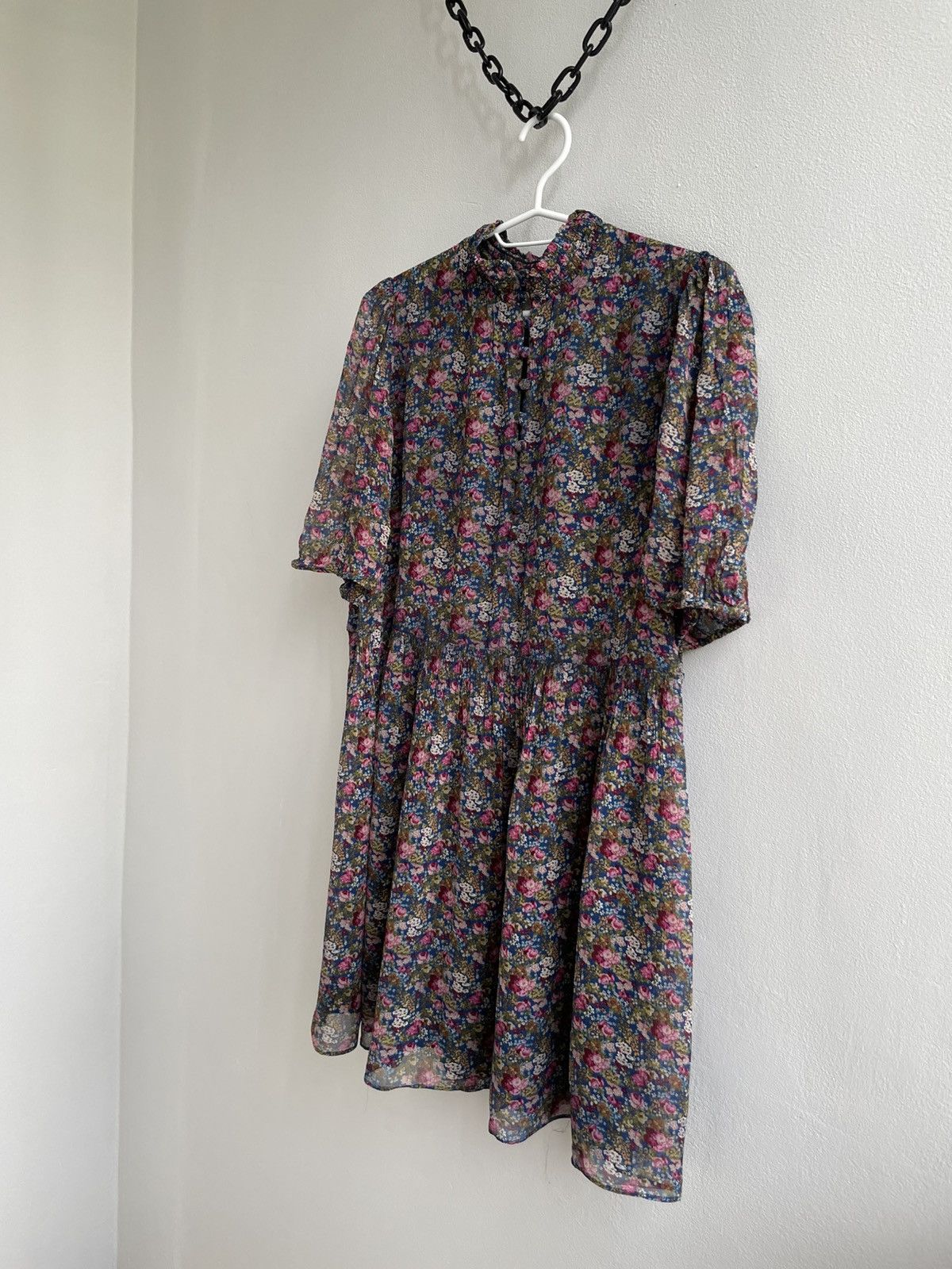 Designer × Sezane SÉZANE Holy Dress Floral Flower Midi Mini Dress Size XS / US 0-2 / IT 36-38 - 3 Thumbnail