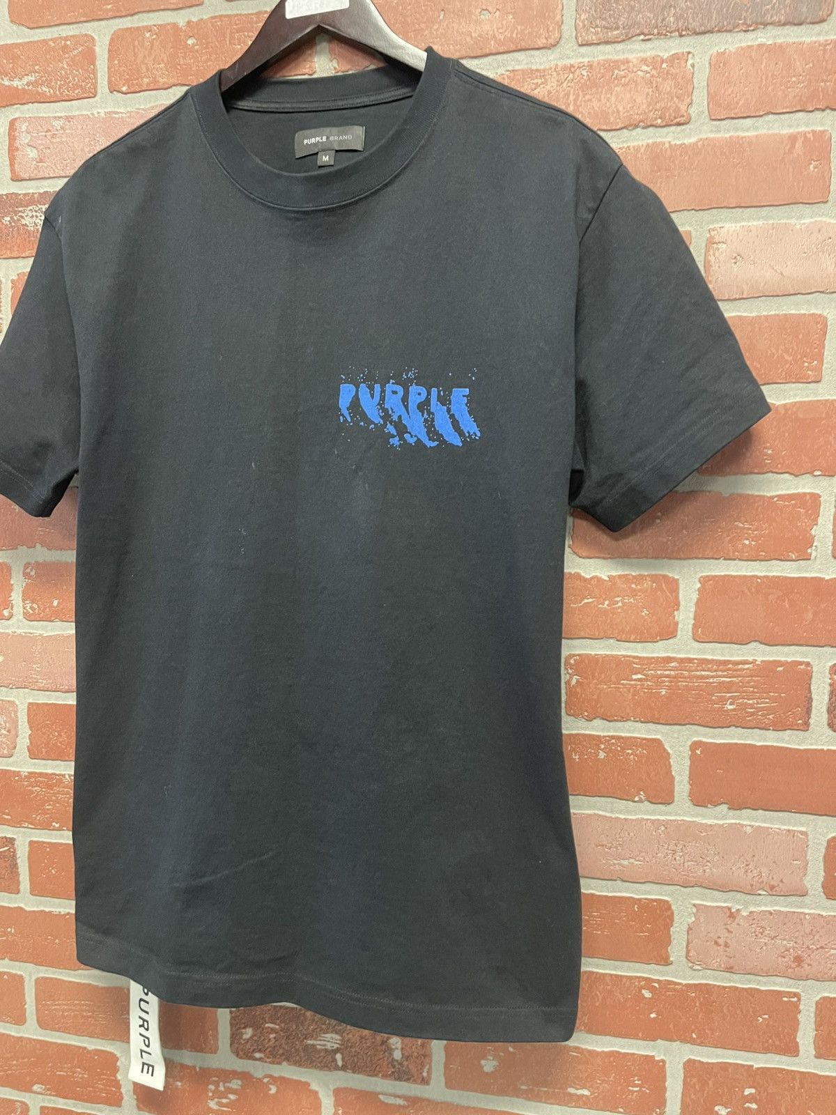 Purple Size M - Purple Graphics Tee Suede Print Black/Blue Clean! Size US M / EU 48-50 / 2 - 2 Thumbnail