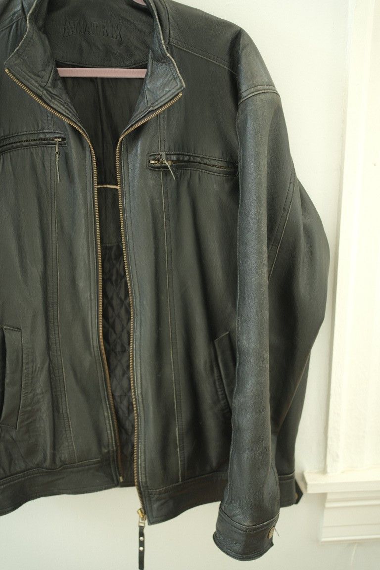 Vintage Vintage Leather Jacket Size US XXL / EU 58 / 5 - 5 Thumbnail