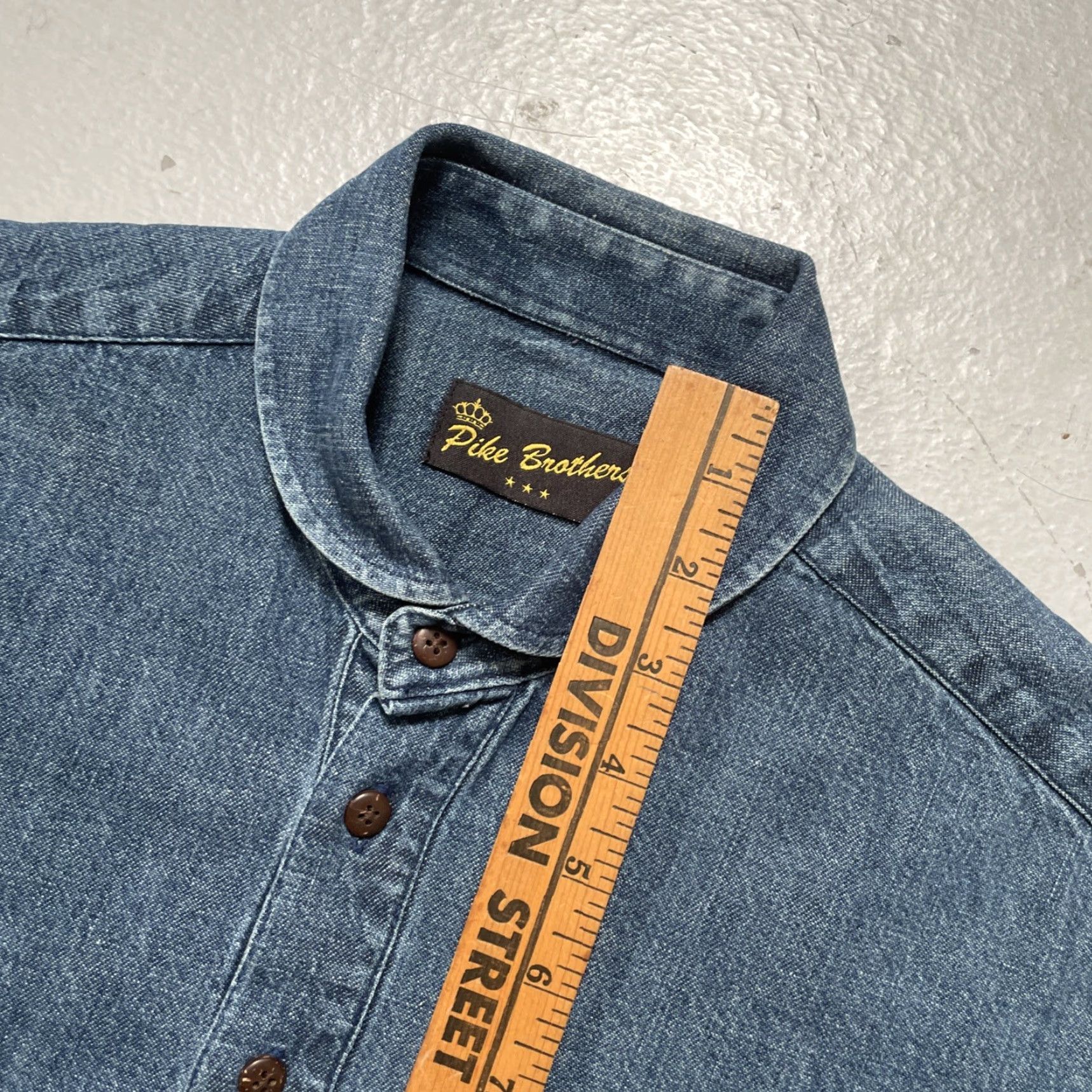 Pike Brothers Pike Brothers Shirt Mens Small Blue Vintage Style Military Button-Up Shirt Size US S / EU 44-46 / 1 - 4 Thumbnail