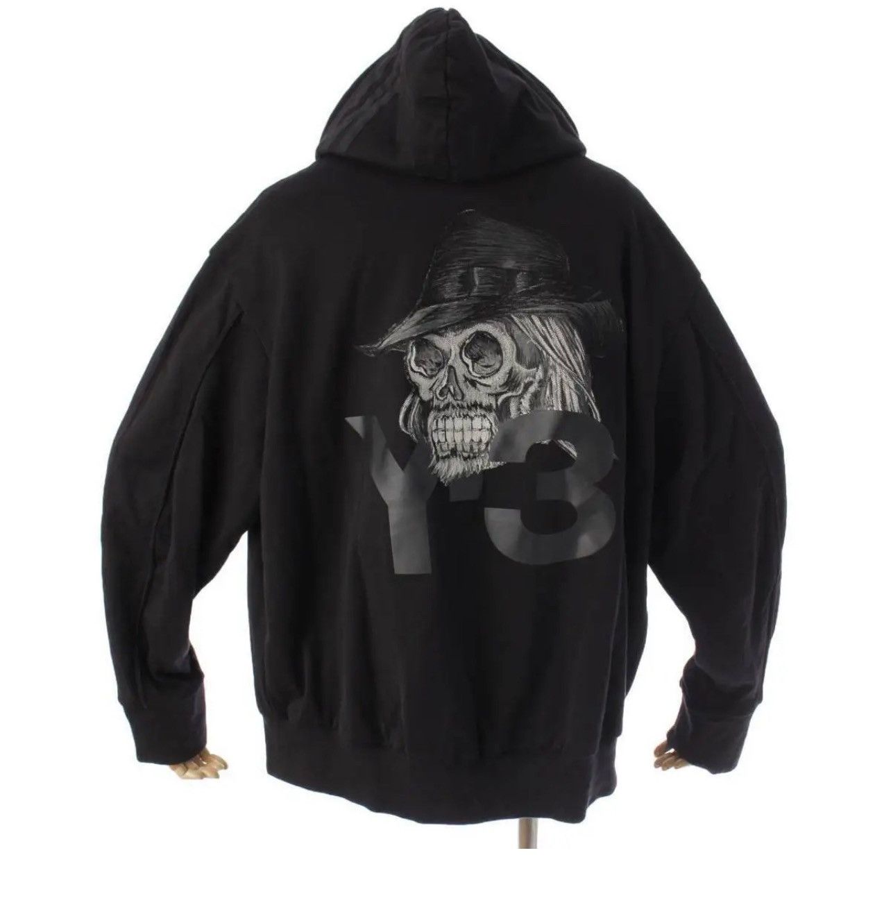 Yohji Yamamoto Y3 black yoji skull hoodie | Grailed