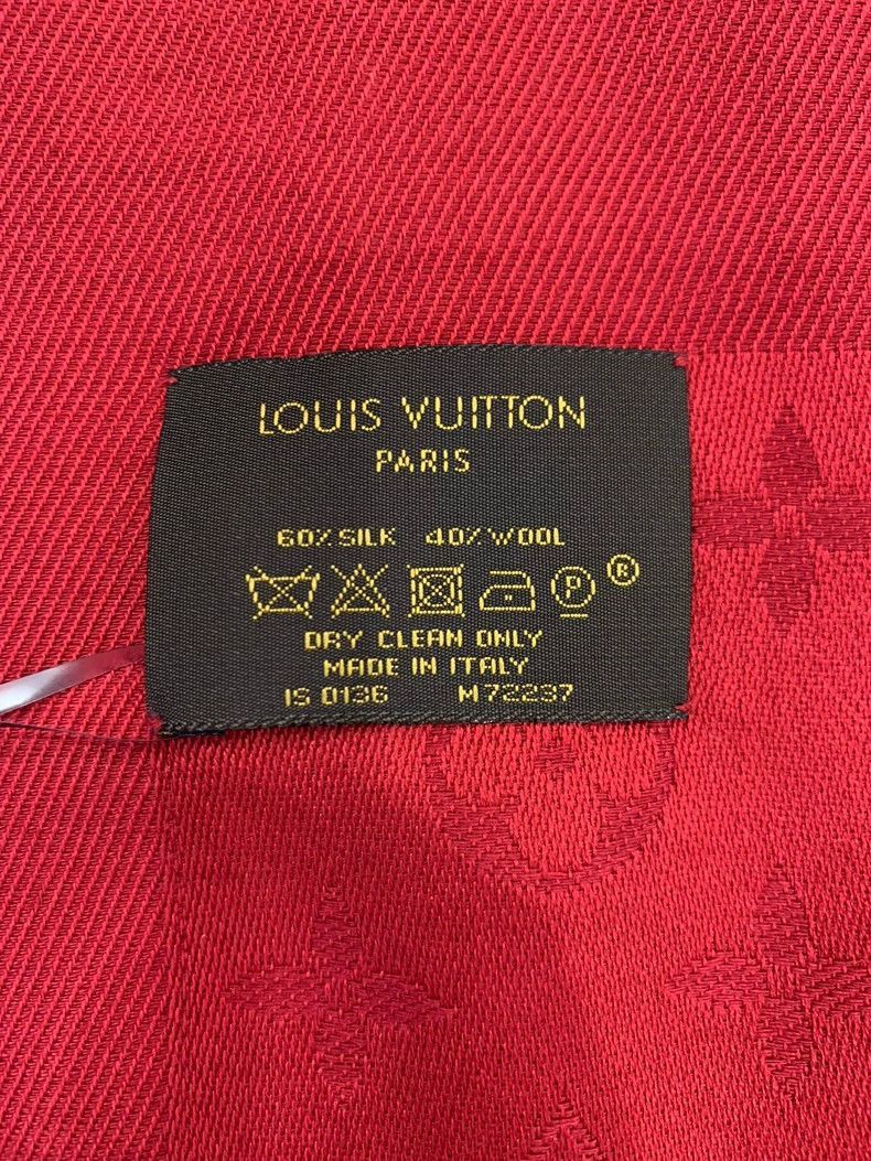 Louis Vuitton Louis Vuitton Red Monogram Silk Scarf- Size ONE SIZE - 6 Thumbnail