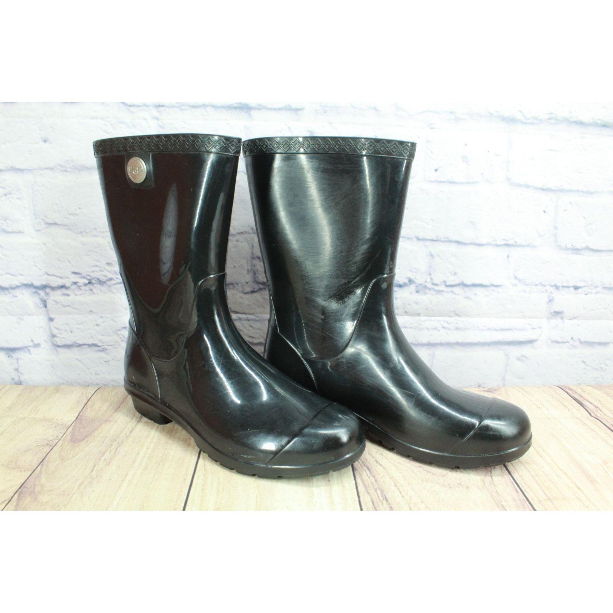 Ugg UGG Sienna Rubber Pull On Glossy Waterproof Rain Boots Size US 8 / IT 38 - 3 Thumbnail