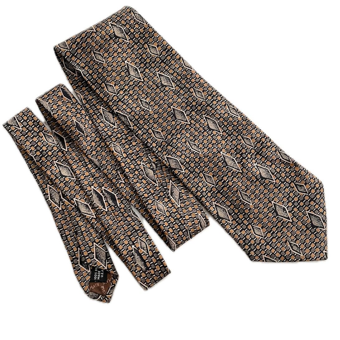 Pierre Balmain × Vintage Vintage Pierre Balmain 100% silk geometric metallic tie Size ONE SIZE - 3 Thumbnail