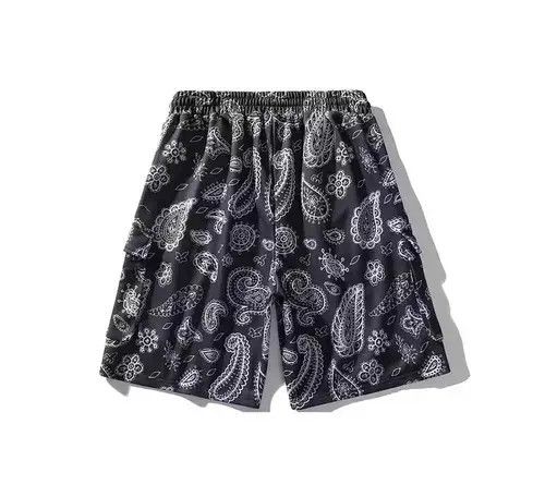 Japanese Brand 21SS Tokyo Union Black Bandana Paisley Cargo Shorts Size US 32 / EU 48 - 2 Thumbnail