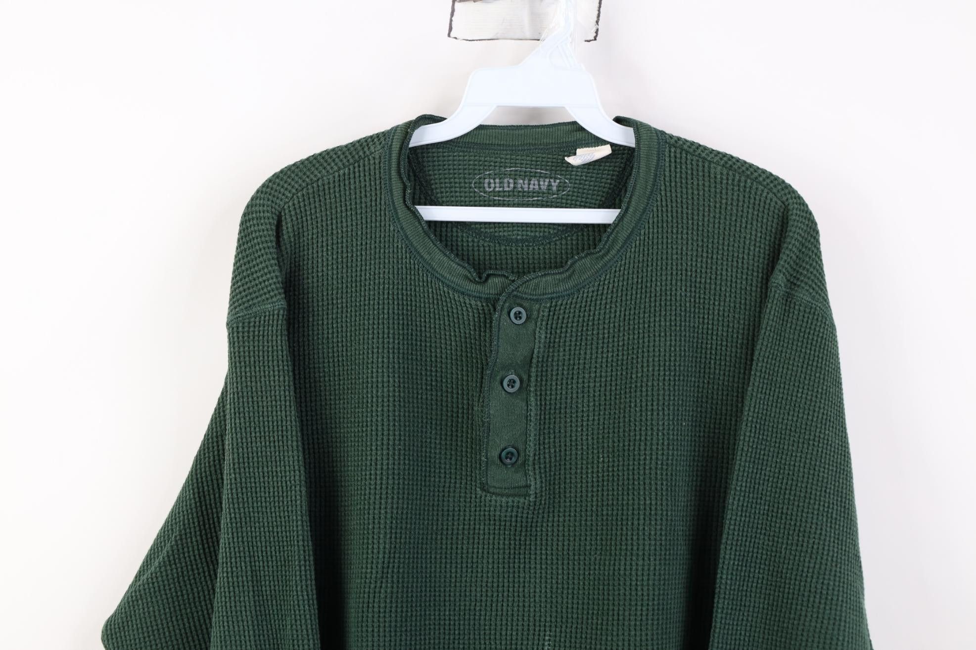Vintage Vintage Y2K Old Navy Fit Thermal Waffle Knit Henley T-Shirt Size US XL / EU 56 / 4 - 2 Thumbnail