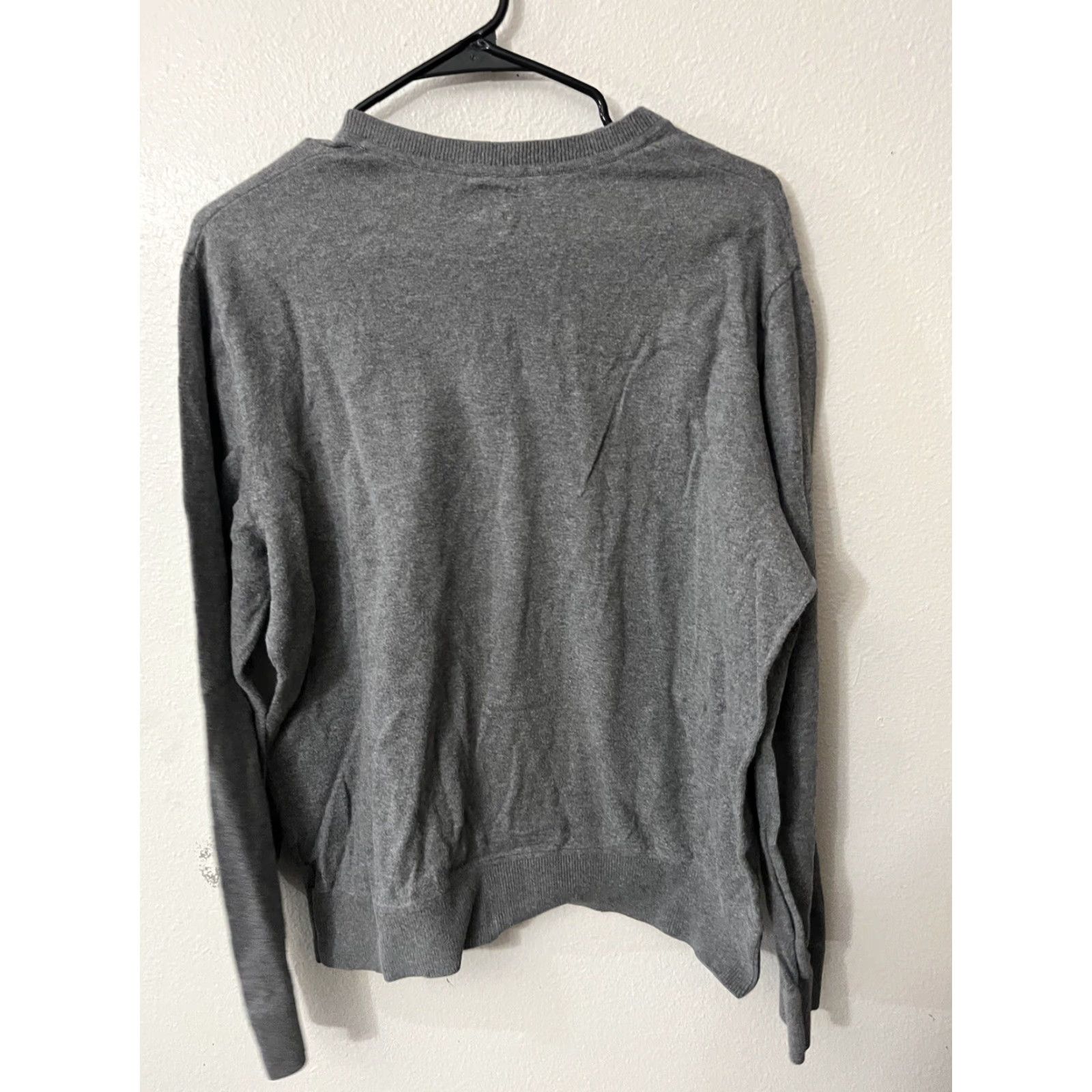 Gap Gap Sweater Men Large Gray V-Neck Pullover Sweatshirt, Cotton Blend, Logo, Casual Knit, Regular Fit, Vintage No, Gap Brand, inetic 90s? Size US L / EU 52-54 / 3 - 3 Thumbnail
