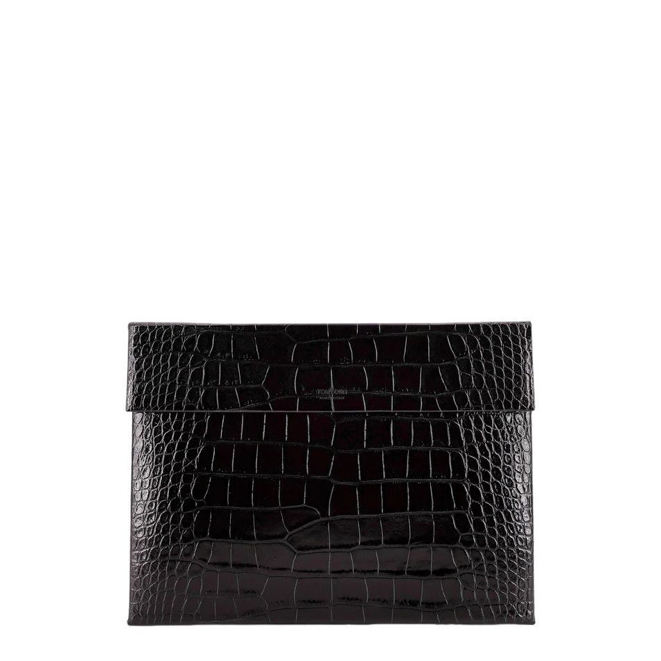 Tom Ford TOM FORD Black Embossed Leather Pouch New & Authentic Size ONE SIZE - 1 Thumbnail