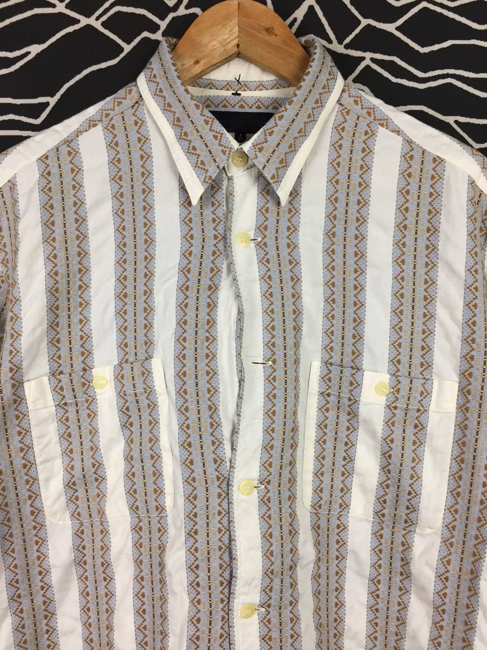 Other Vtg Christian Aujard Homme Aztec Motive Button Up Shirt Size US L / EU 52-54 / 3 - 3 Thumbnail