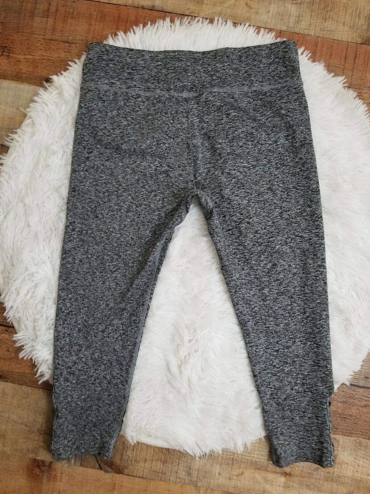 Designer Workout Leggings Medium Heathered Gray Lace Up Sides Size 32" / US 10 / IT 46 - 2 Thumbnail