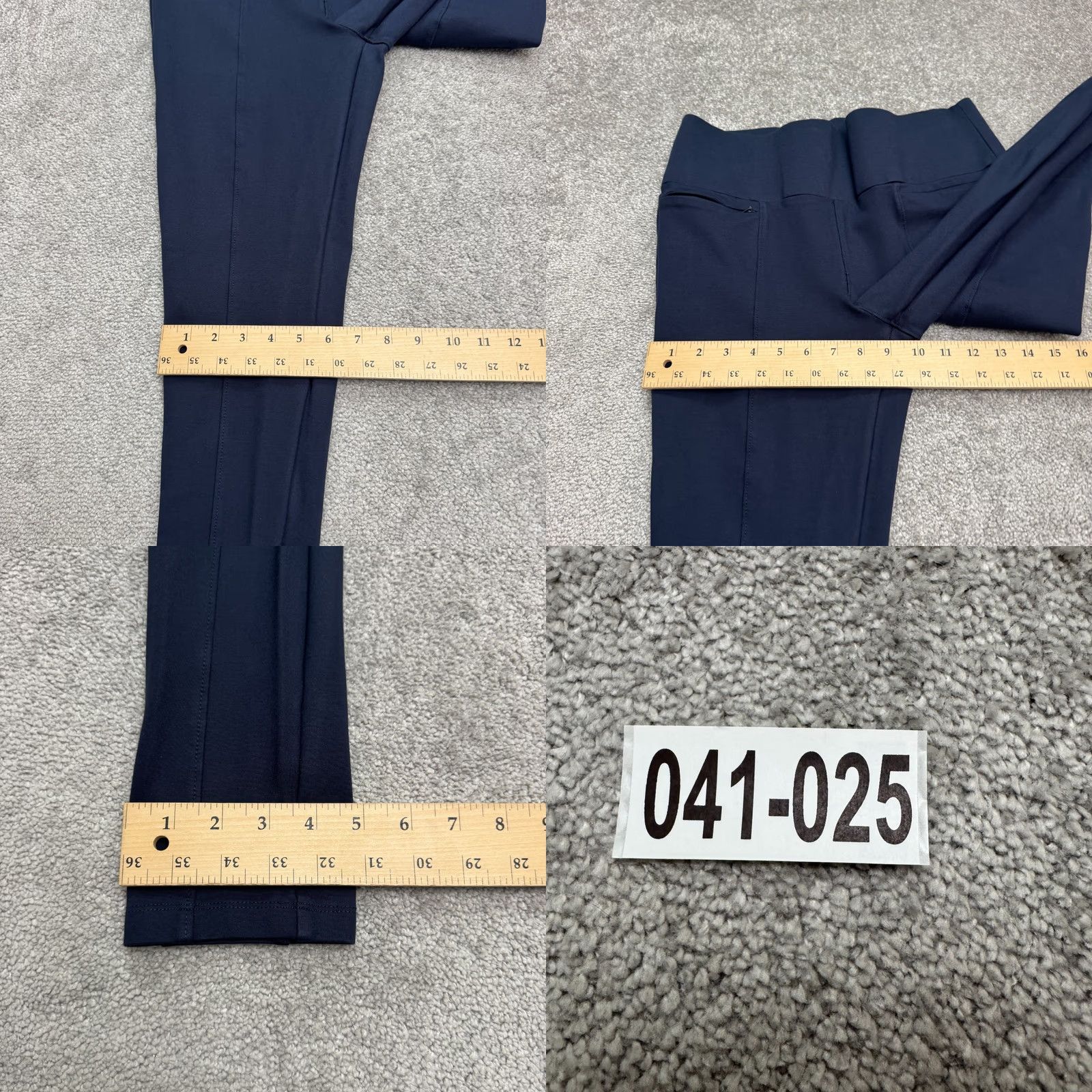 Vintage Betabrand Slim Skinny Dress Pants Womens Large Navy Blue Mid Rise Stretch Knit Shirts? Size 36" / US 14 / IT 50 - 9 Thumbnail