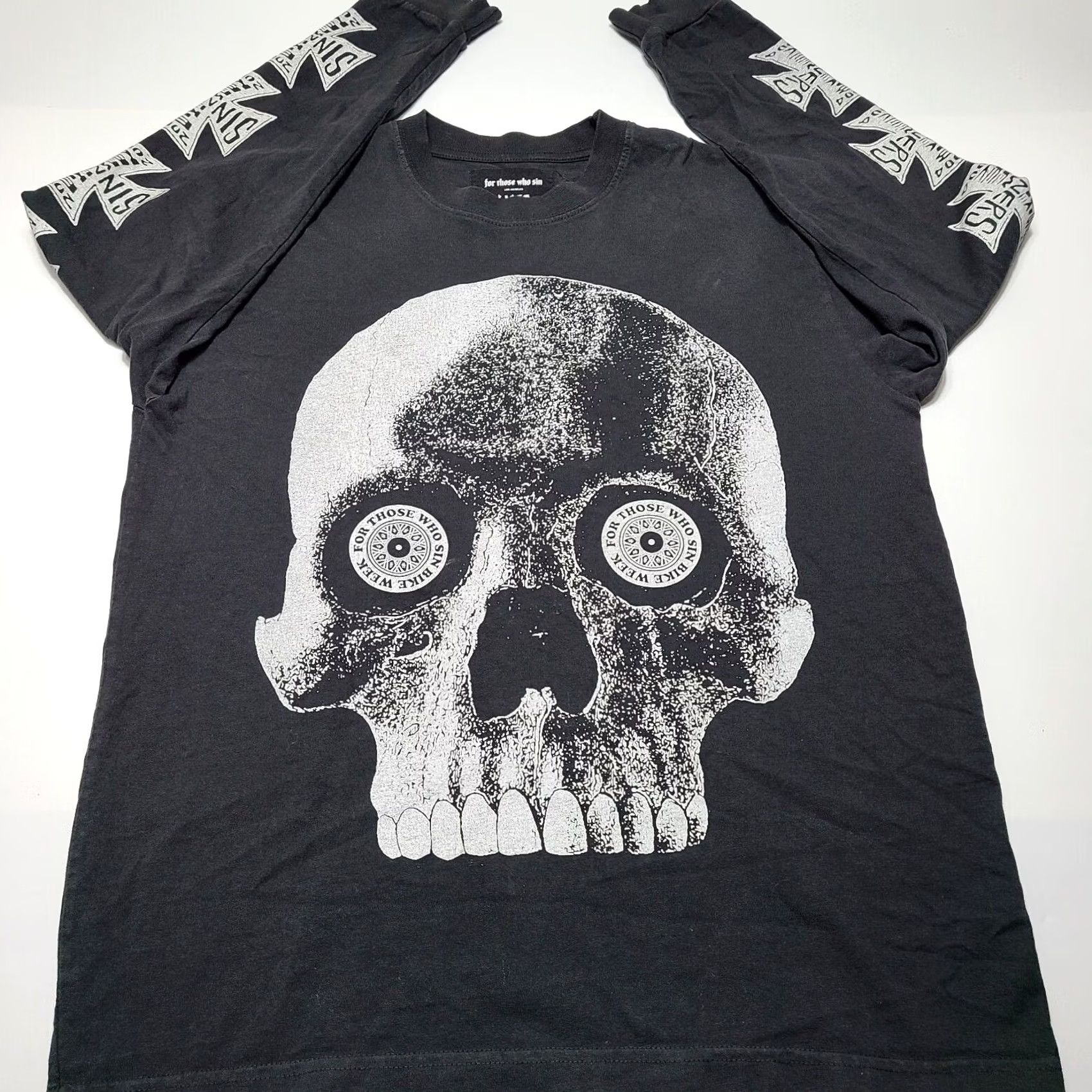 For Those Who Sin For Those Who Sin Los Angeles Bike Week Skull FTWS Black Men’s Size Medium T-Shirt Graphic Print Crew Neck Long Sleeve 2010-2019 Vintage No Size US M / EU 48-50 / 2 - 4 Thumbnail