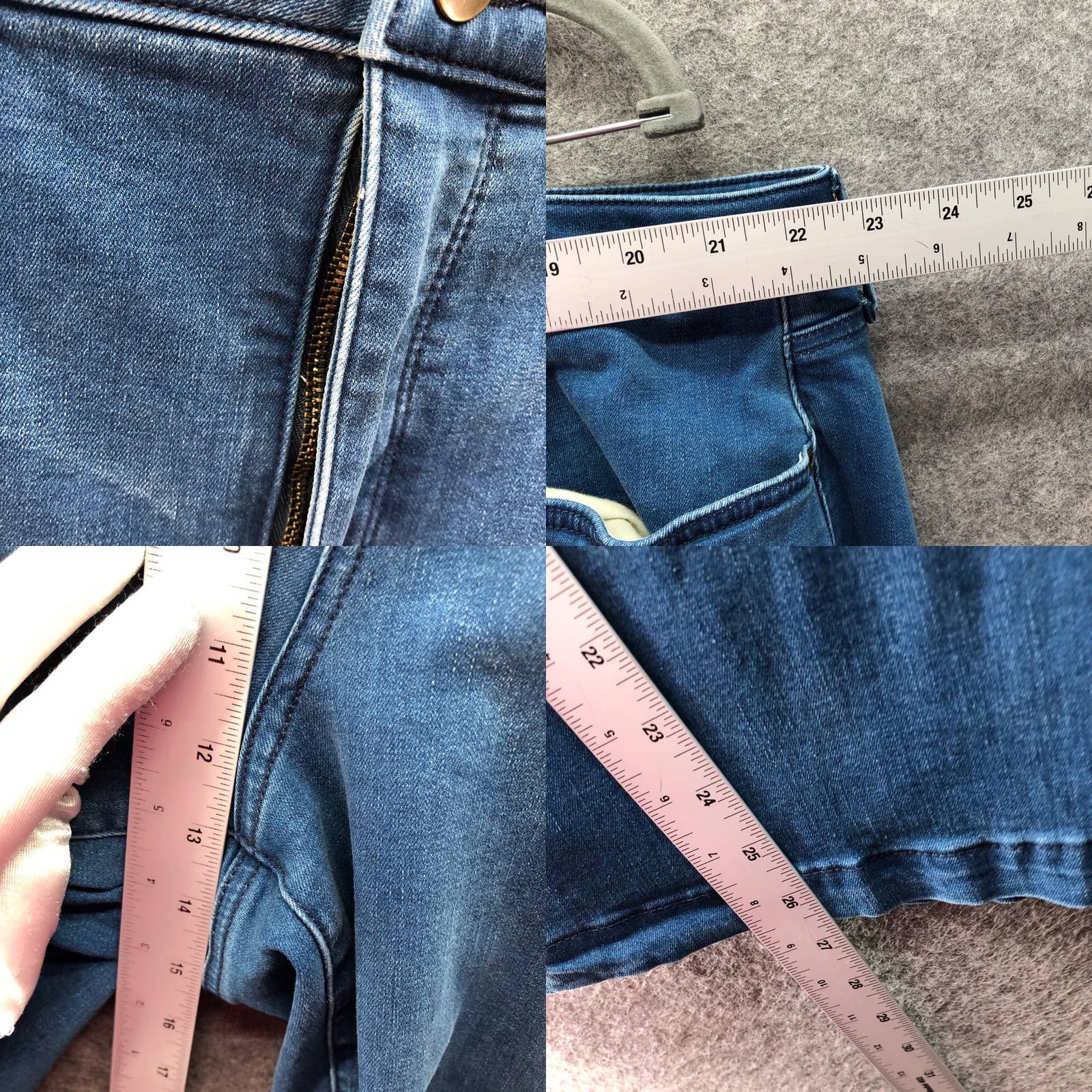 NYDJ NYDJ Jeans Womens 24W Blue Medium Wash Stretch High Rise Wide Leg Crop Ankle 5-Pocket Denim Slimming Pockets Button Zip XXS-Plus? Size 42" / US 20 - 8 Thumbnail