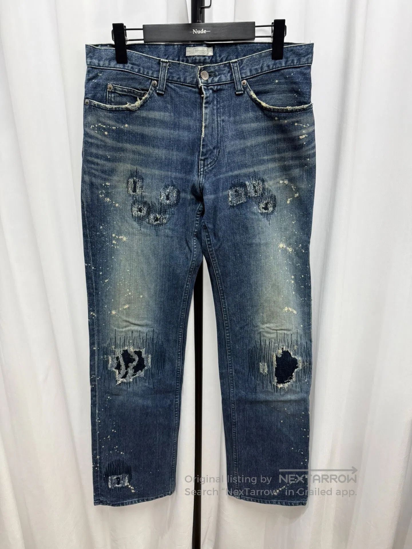 Number (N)ine Number (N)ine Bullet Hole Distressed Blue Jeans. Size US 30 / EU 46 - 1 Thumbnail