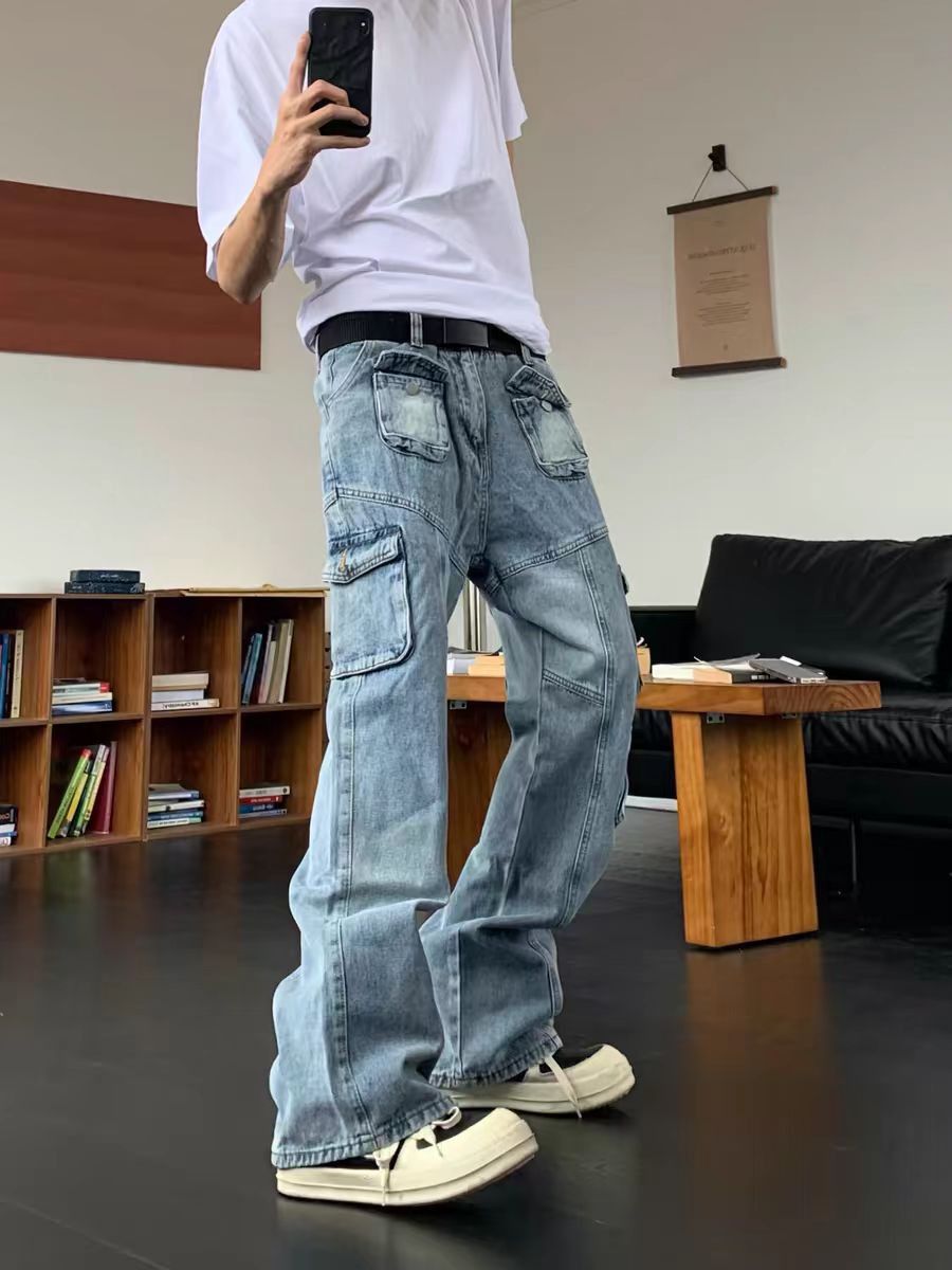 Japanese Brand × Jean High street washed and distressed casual jeans Size US 31 - 4 Thumbnail