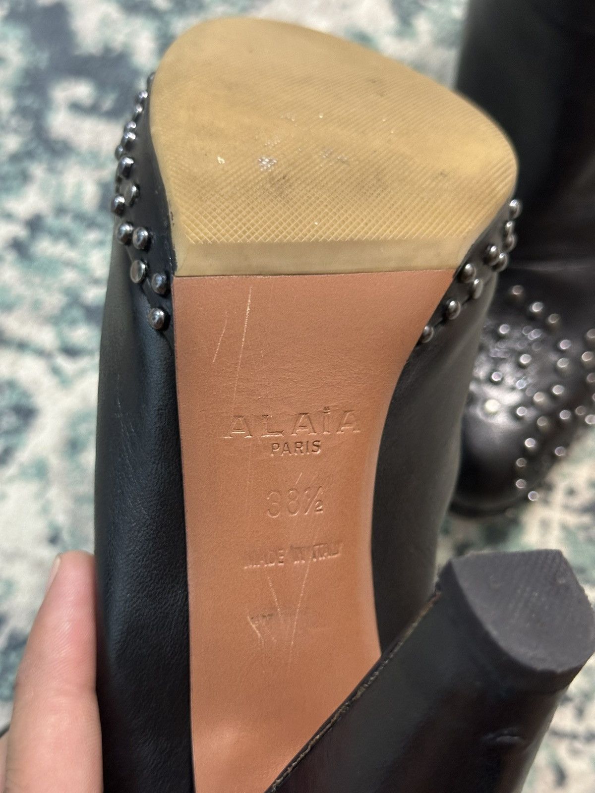 Alaia ALAÏA Leather Zipper Studded Accent Boots Size US 8.5 / IT 38.5 - 18 Thumbnail