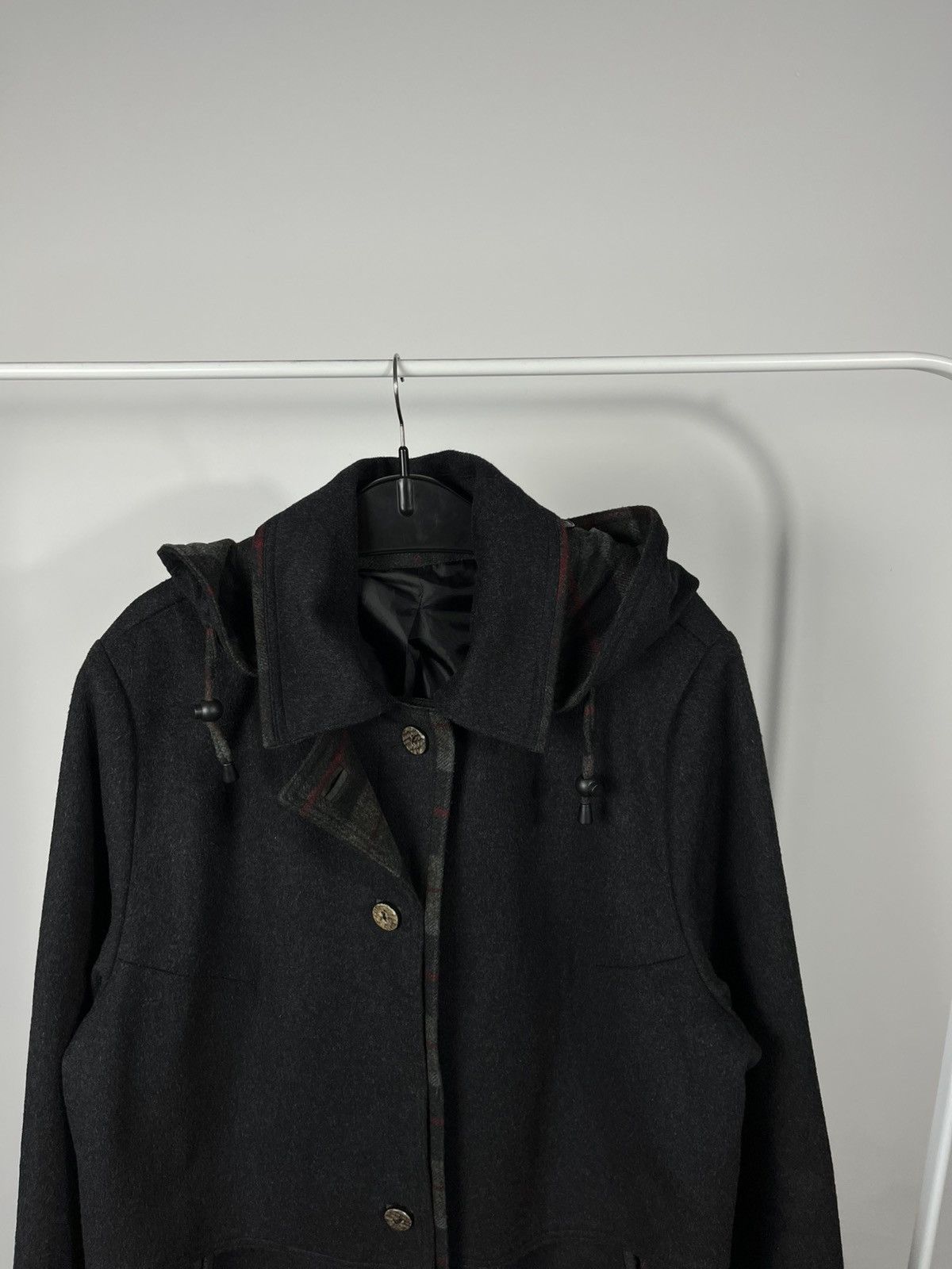 Other Men’s Wool Hooded Coat with Built-In Scarf Black Size US XL / EU 56 / 4 - 4 Thumbnail
