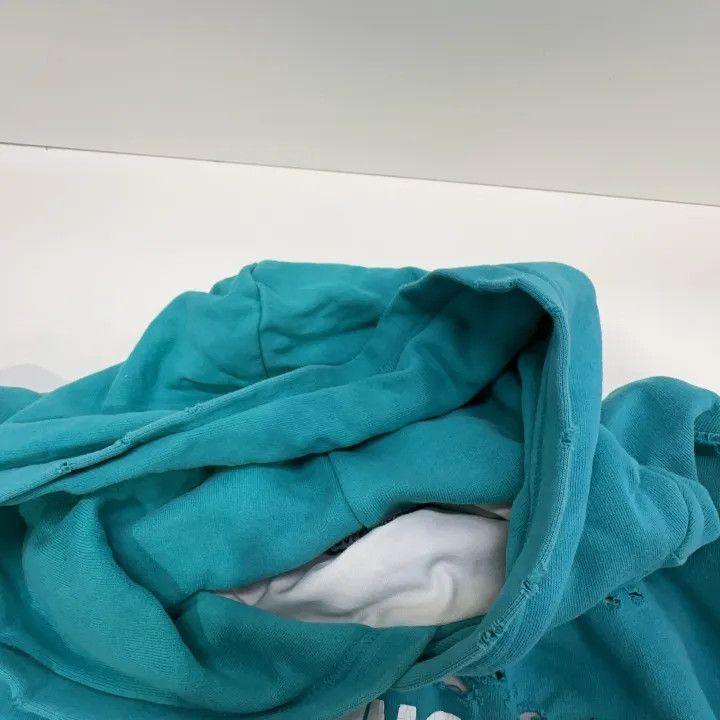 Balenciaga Balenciaga Balenciaga Distressed Logo Hoodie in Sky Blue - Size US XXS / EU 40 - 5 Thumbnail