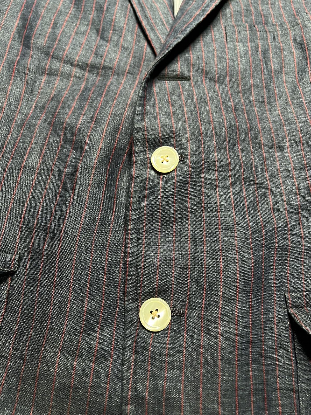 Band Of Outsiders Band Of Outsiders Hand Tailored MOP buttons Linen Blazer Size US L / EU 52-54 / 3 - 5 Thumbnail