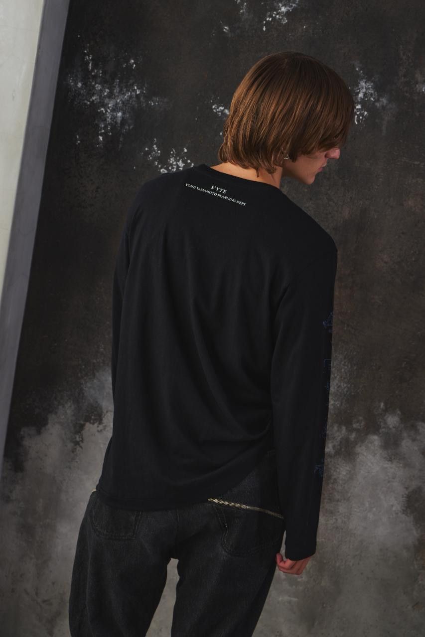 Yohji Yamamoto S'YTE "Abstract Face" Graphic Print Long Sleeve Tee Size US M / EU 48-50 / 2 - 3 Thumbnail