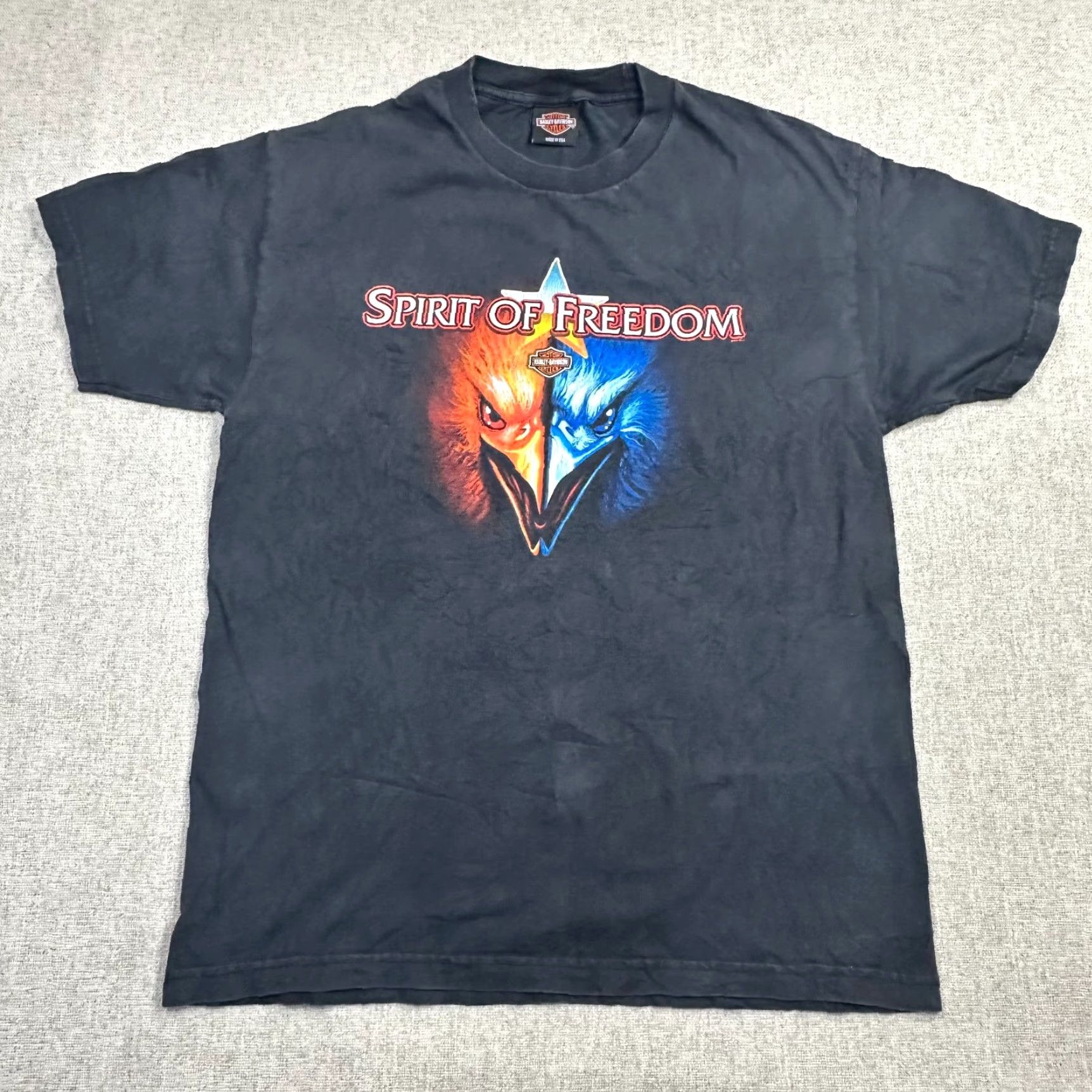 Harley Davidson VINTAGE Harley-Davidson Mens Large Spirit of Freedom Bravado USA Made Kokomo Tee Size US L / EU 52-54 / 3 - 2 Thumbnail