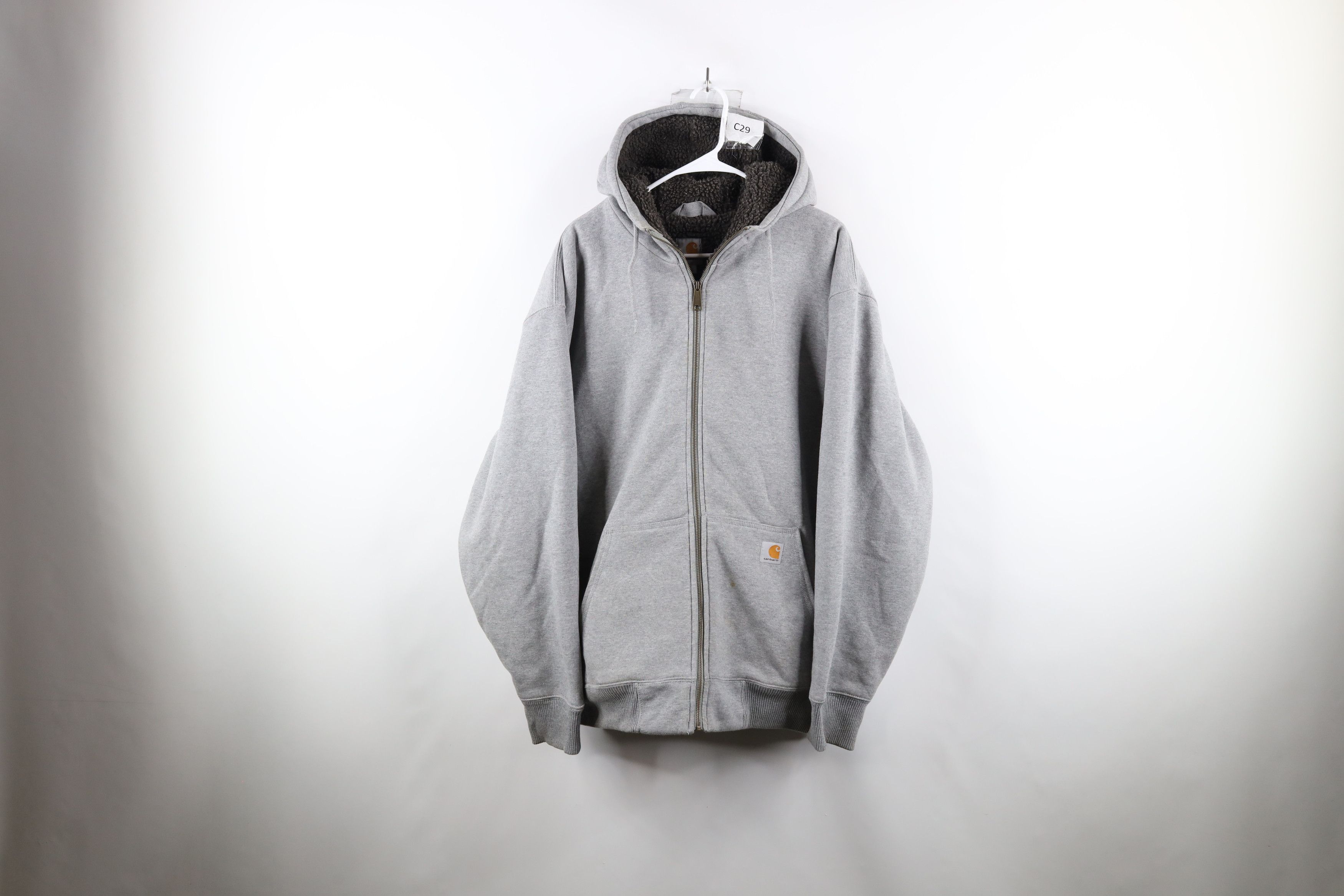 Carhartt × Vintage Vintage Carhartt Fleece Lined Full Zip Hoodie Jacket Swacket Size US XL / EU 56 / 4 - 1 Thumbnail