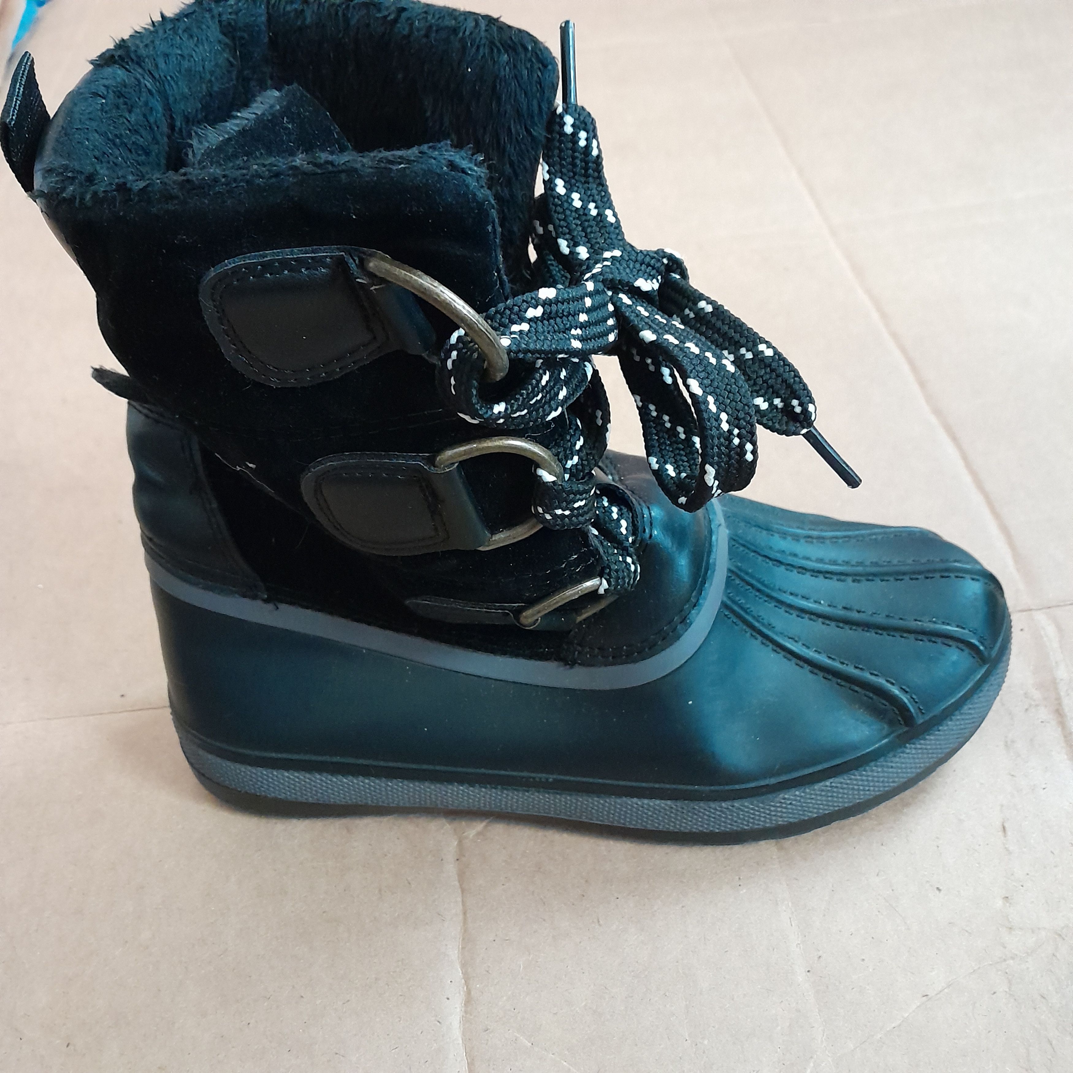 Other Bamboo Women’s Black Ankle Round Toe Boots Size US 6 / IT 36 - 3 Thumbnail