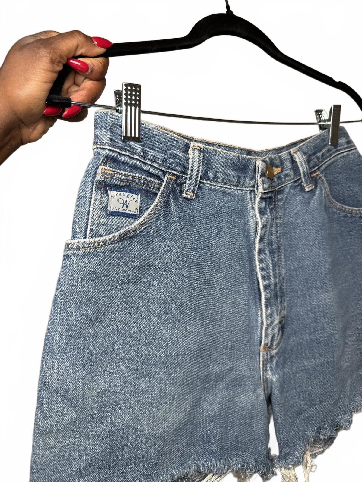 Wrangler Vintage 90s Wrangler High Waist Cut Off Denim Shorts Size 28" / US 6 / IT 42 - 3 Thumbnail