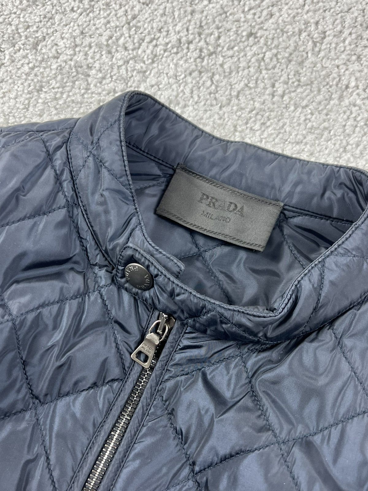 Prada Prada Triangle Quilted Blue Jacket Size L Size US L / EU 52-54 / 3 - 5 Thumbnail