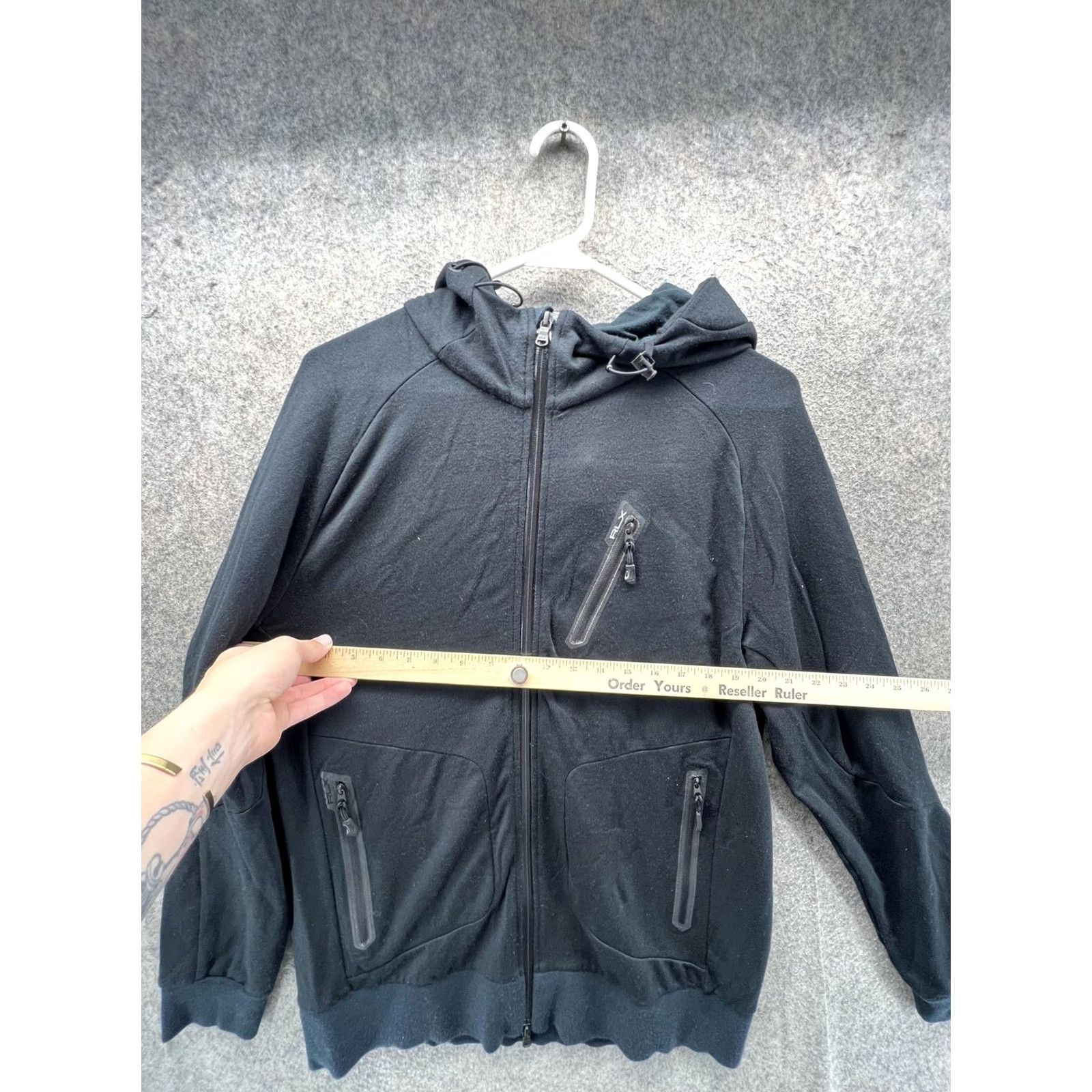 RLX Ralph Lauren RLX Ralph Lauren Hoodie Mens Large Black Full Zip Knit Sweatshirt Pockets Zip Front Size US L / EU 52-54 / 3 - 4 Thumbnail