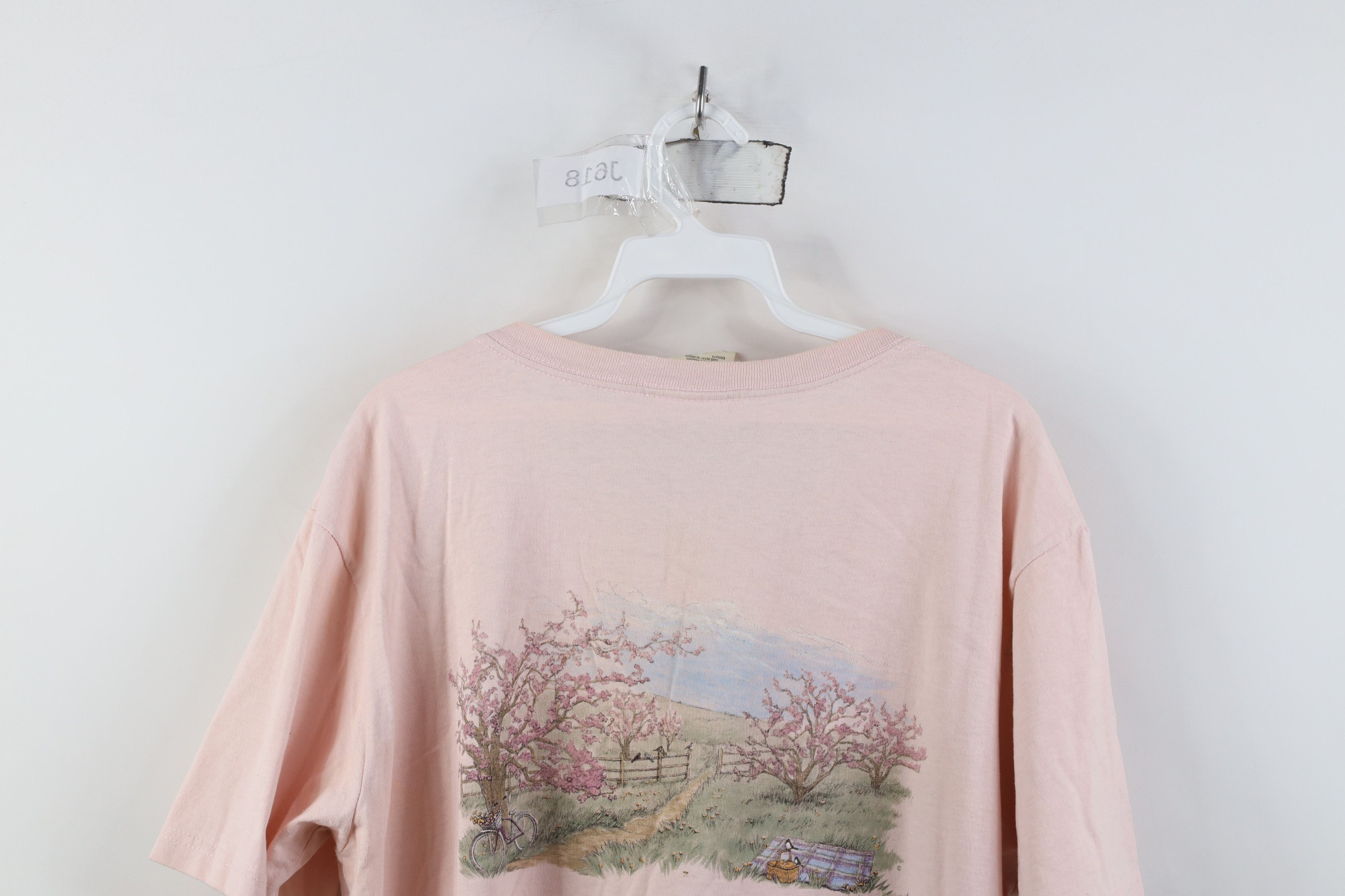 Vintage Vintage 90s Streetwear Country Farm Field T-Shirt Pink Size L / US 10 / IT 46 - 12 Thumbnail