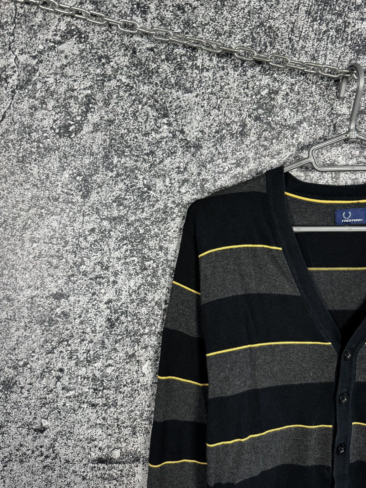 Fred Perry Men’s Fred Perry Striped Cardigan Button Up Pullover Size S Size US S / EU 44-46 / 1 - 3 Thumbnail