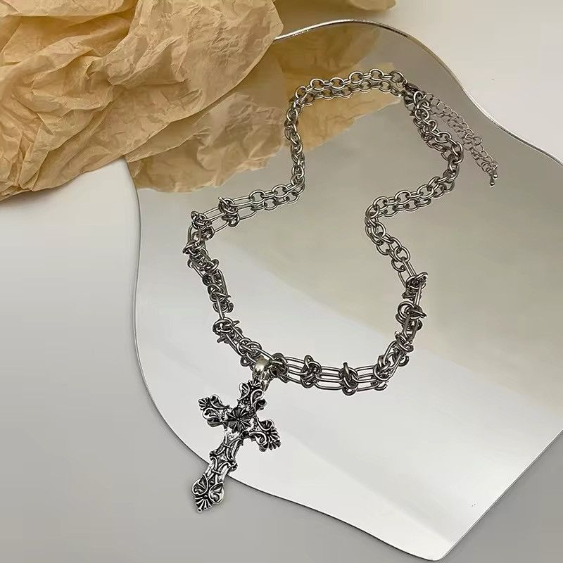 Jewelry Cross Linked Chain Punk Gothic Necklace Size ONE SIZE - 3 Thumbnail