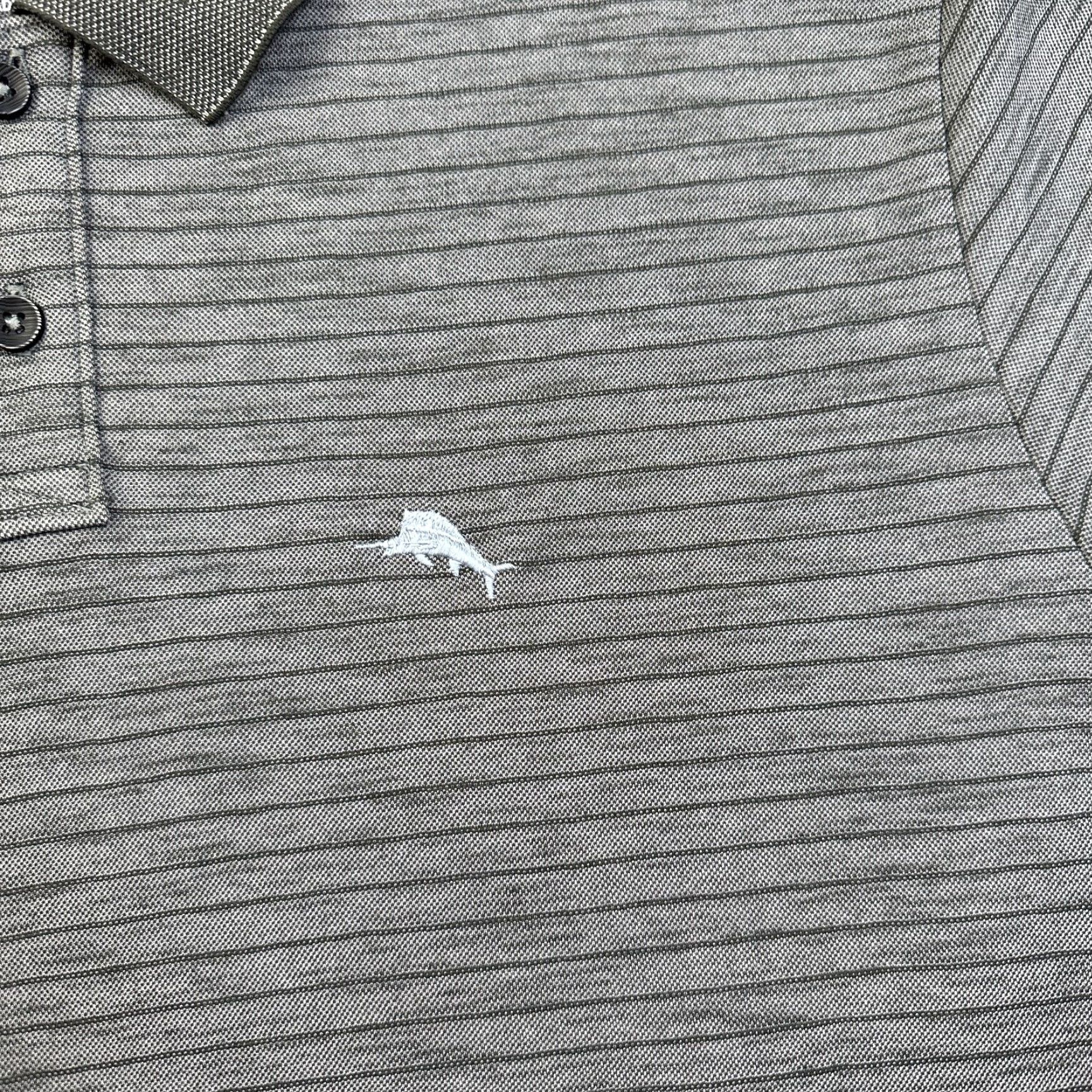 Tommy Bahama Tommy Bahama Polo Shirt Medium Gray Striped Casual Marlin Mens Size US M / EU 48-50 / 2 - 4 Thumbnail
